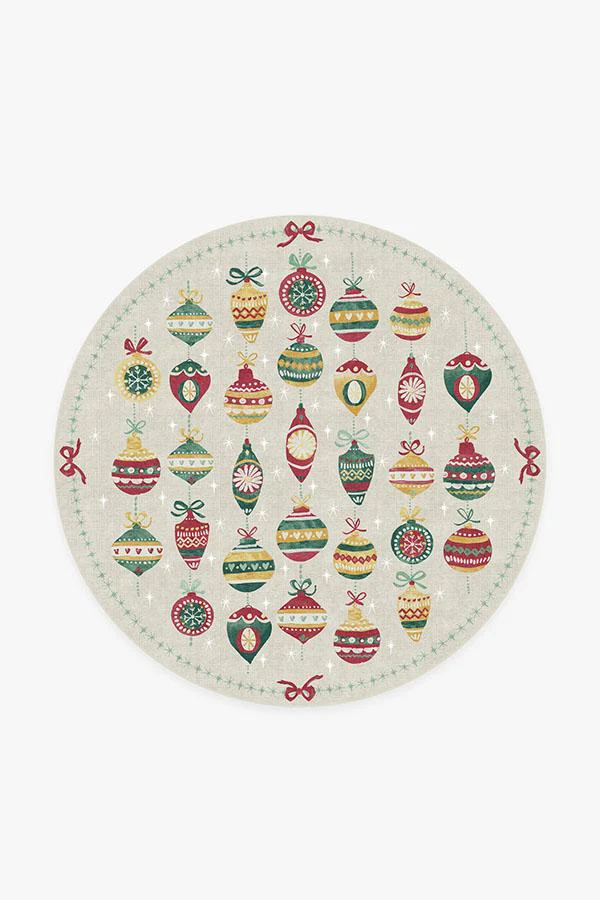 Festive Garland Holiday Shortbread Flatwoven Rug