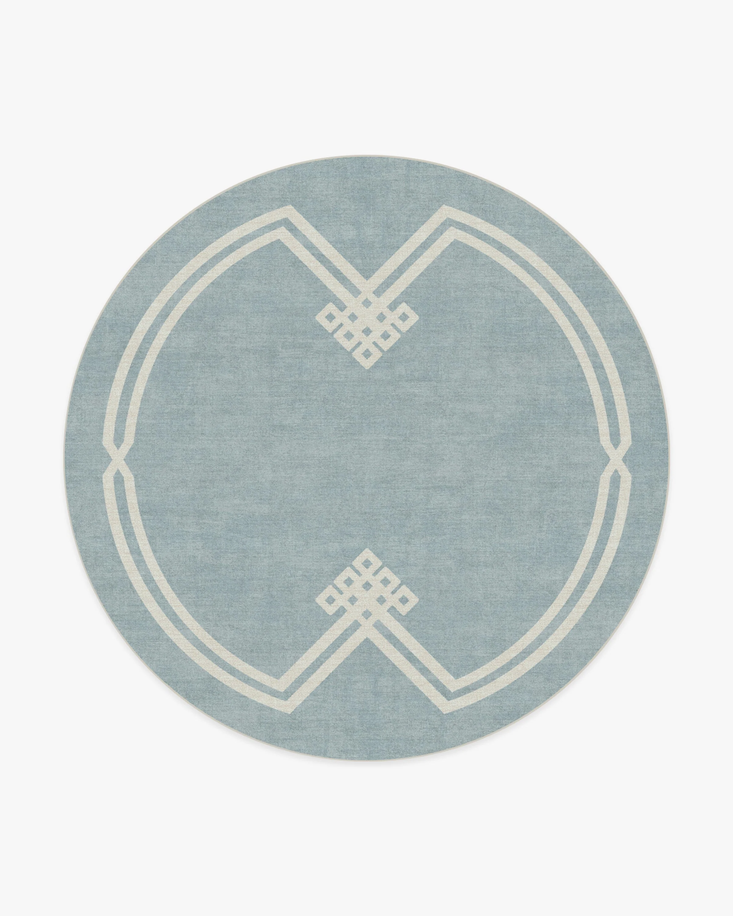 Chrysler Border Chambray Blue Rug by The Hiltons