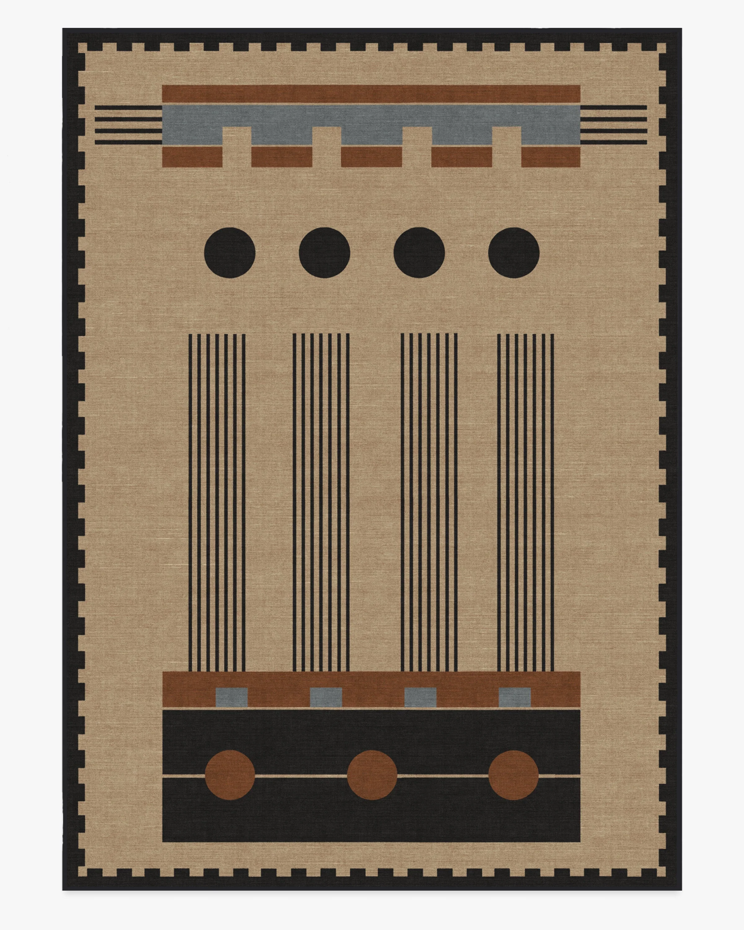 Kasi Black & Tan Flatwoven Rug by Architectural Digest