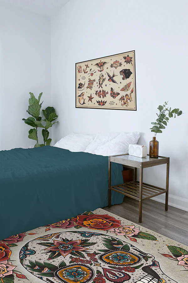 Sugar Skull Flatwoven Rug