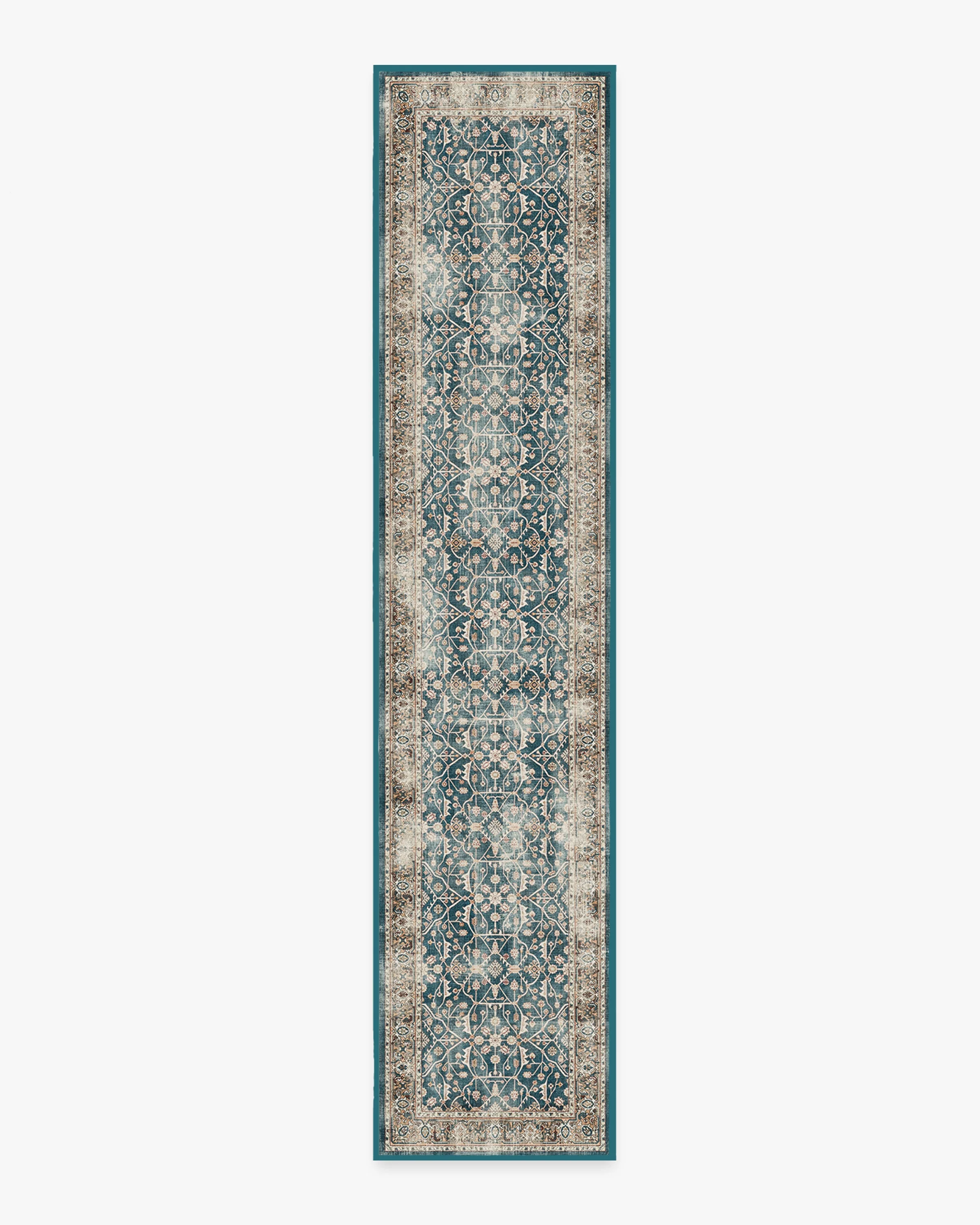 Celestine Teal Blue Flatwoven Rug