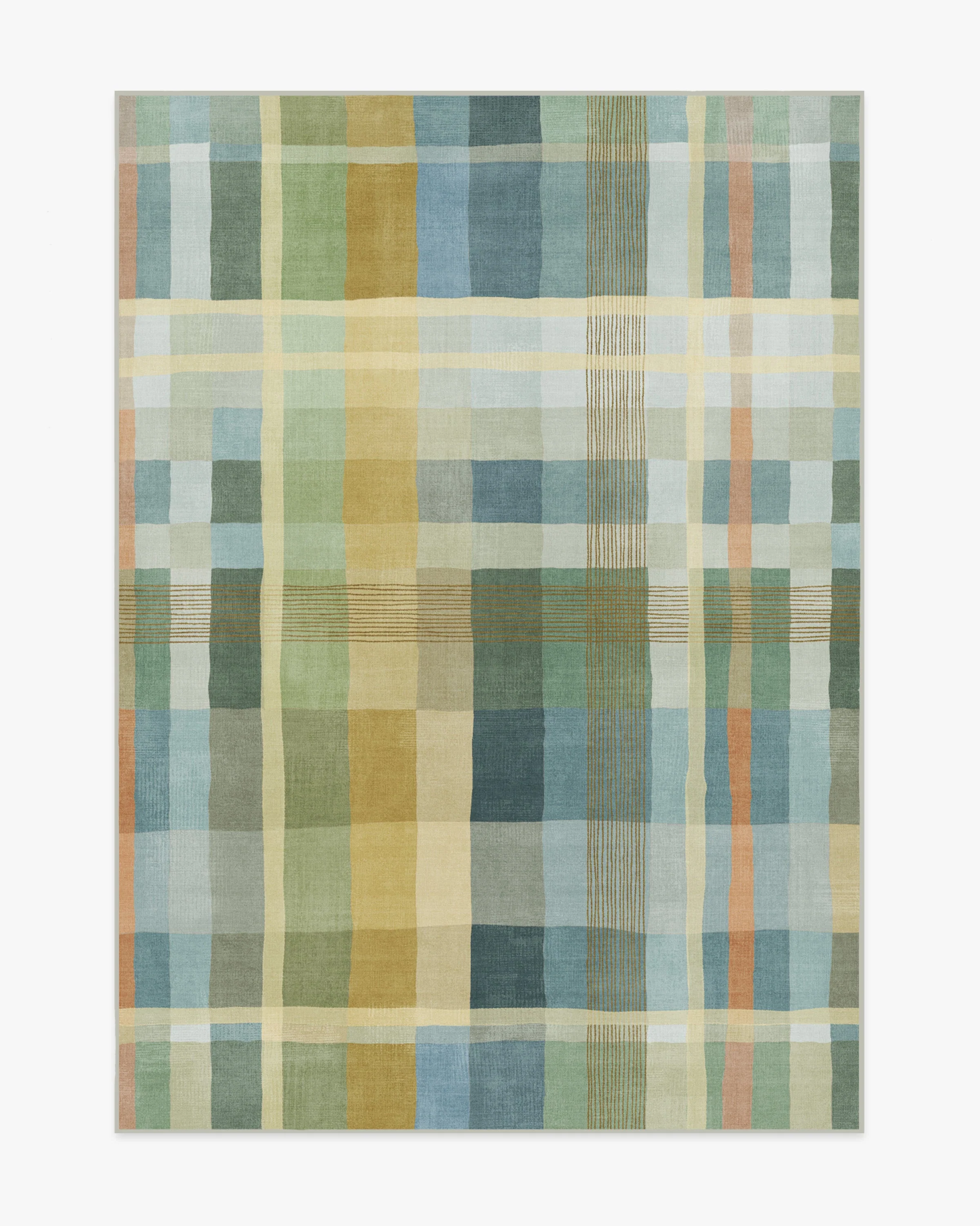 Margot Plaid Blue Flatwoven Rug