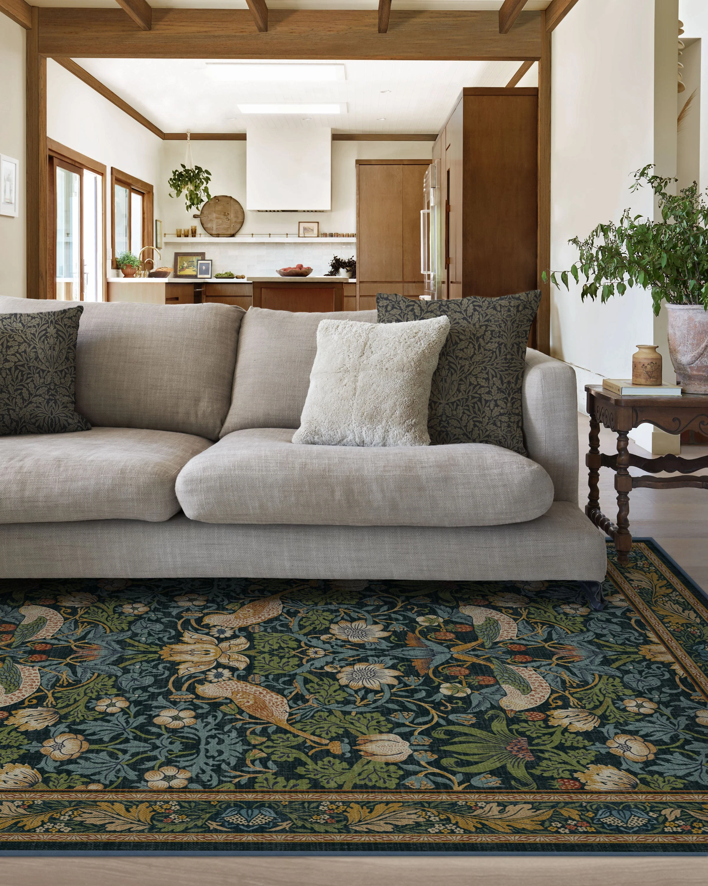 Strawberry Thief Indigo Rug by Morris & Co.