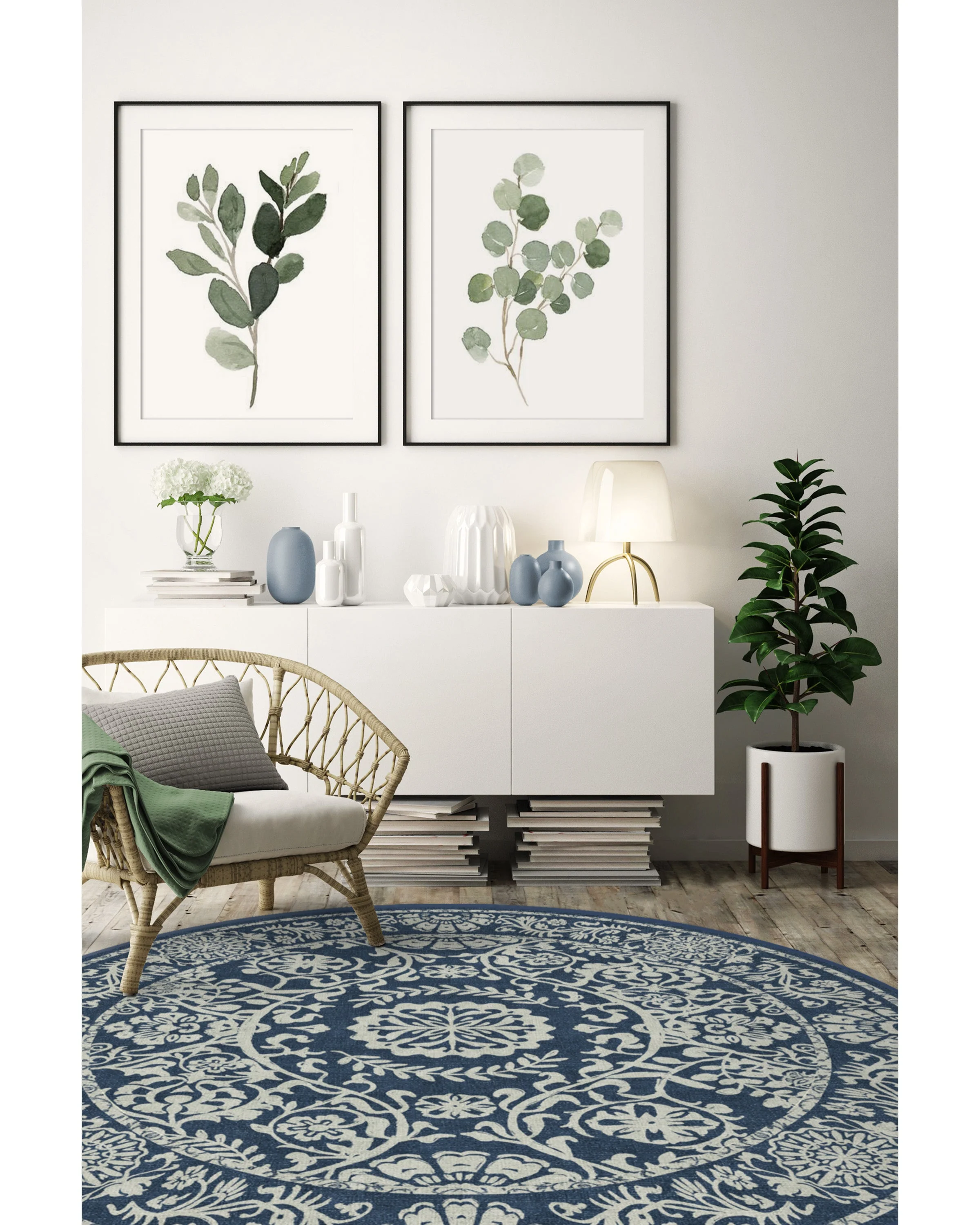 Delphina Navy Blue Flatwoven Rug