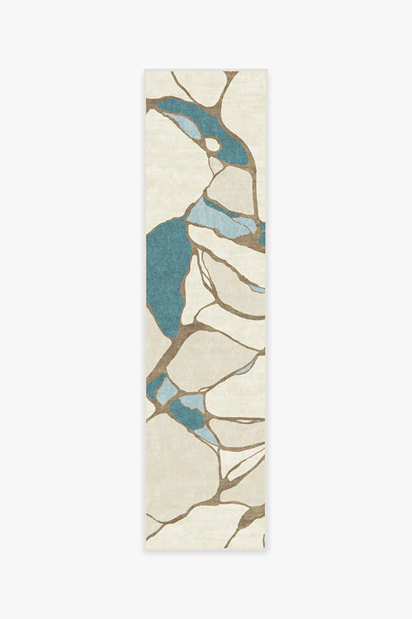 Aude Teal & Ivory Rug by Nina Takesh