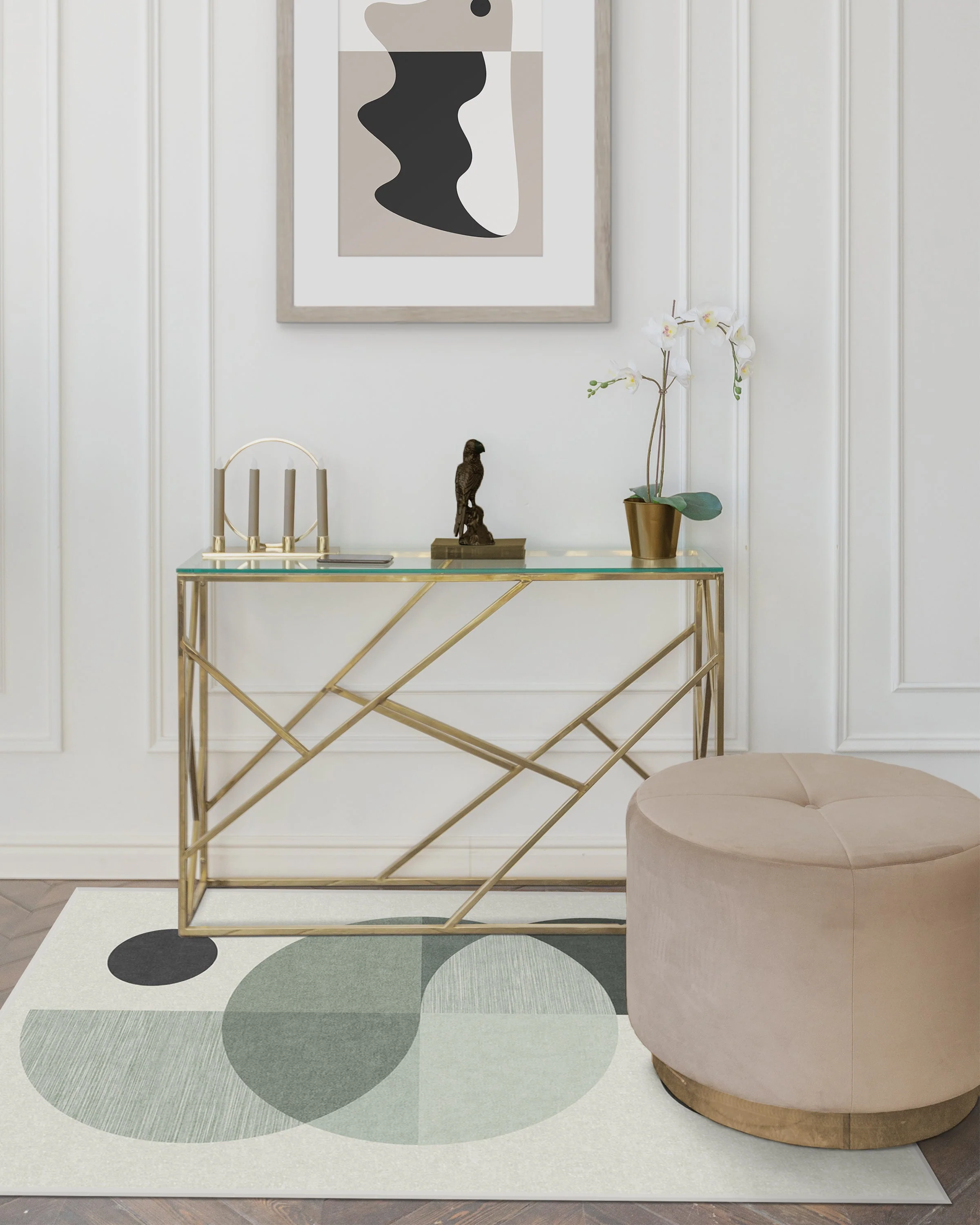Villette Sage Flatwoven Rug by Nina Takesh
