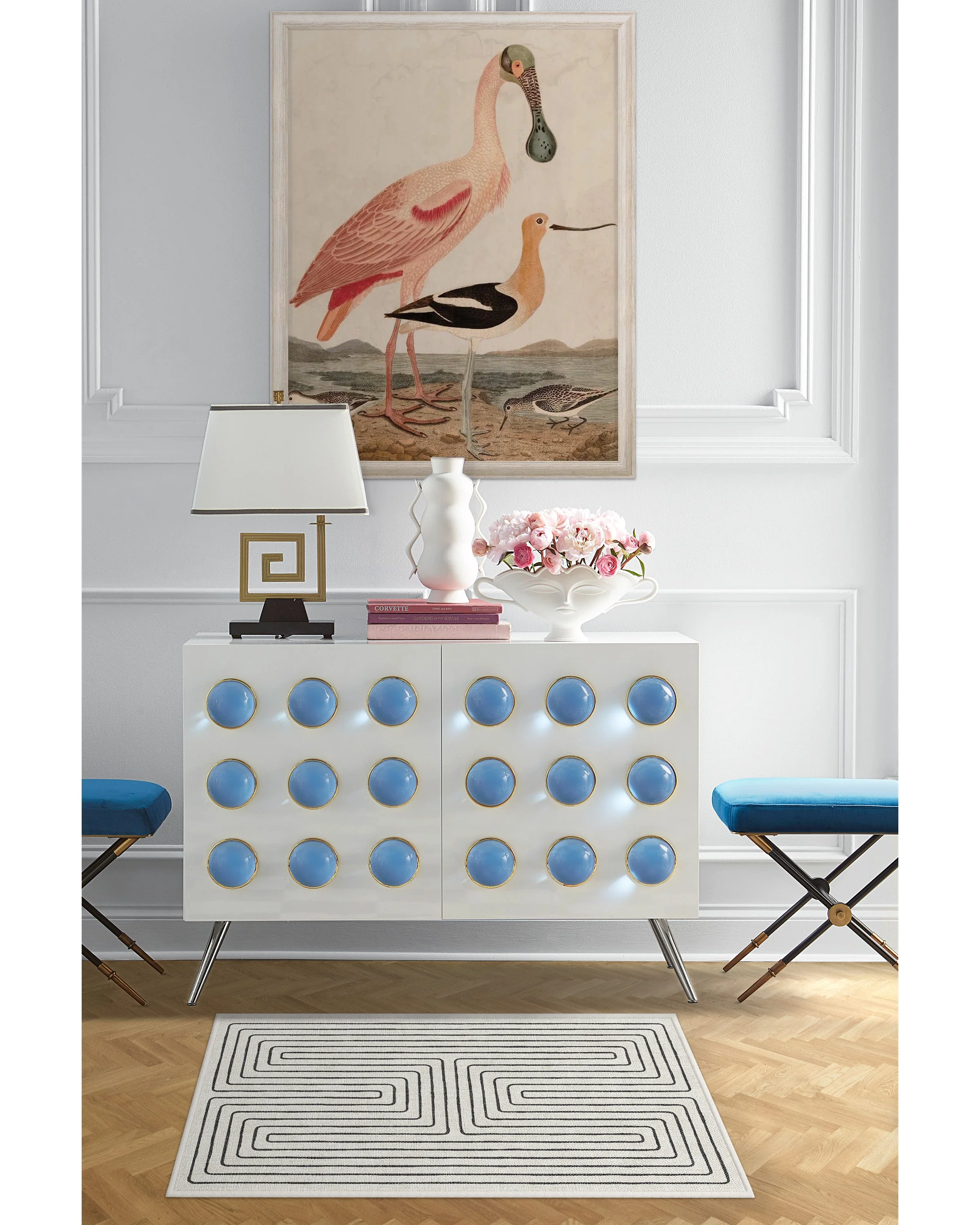 Labyrinth Black & Ivory Rug by Jonathan Adler