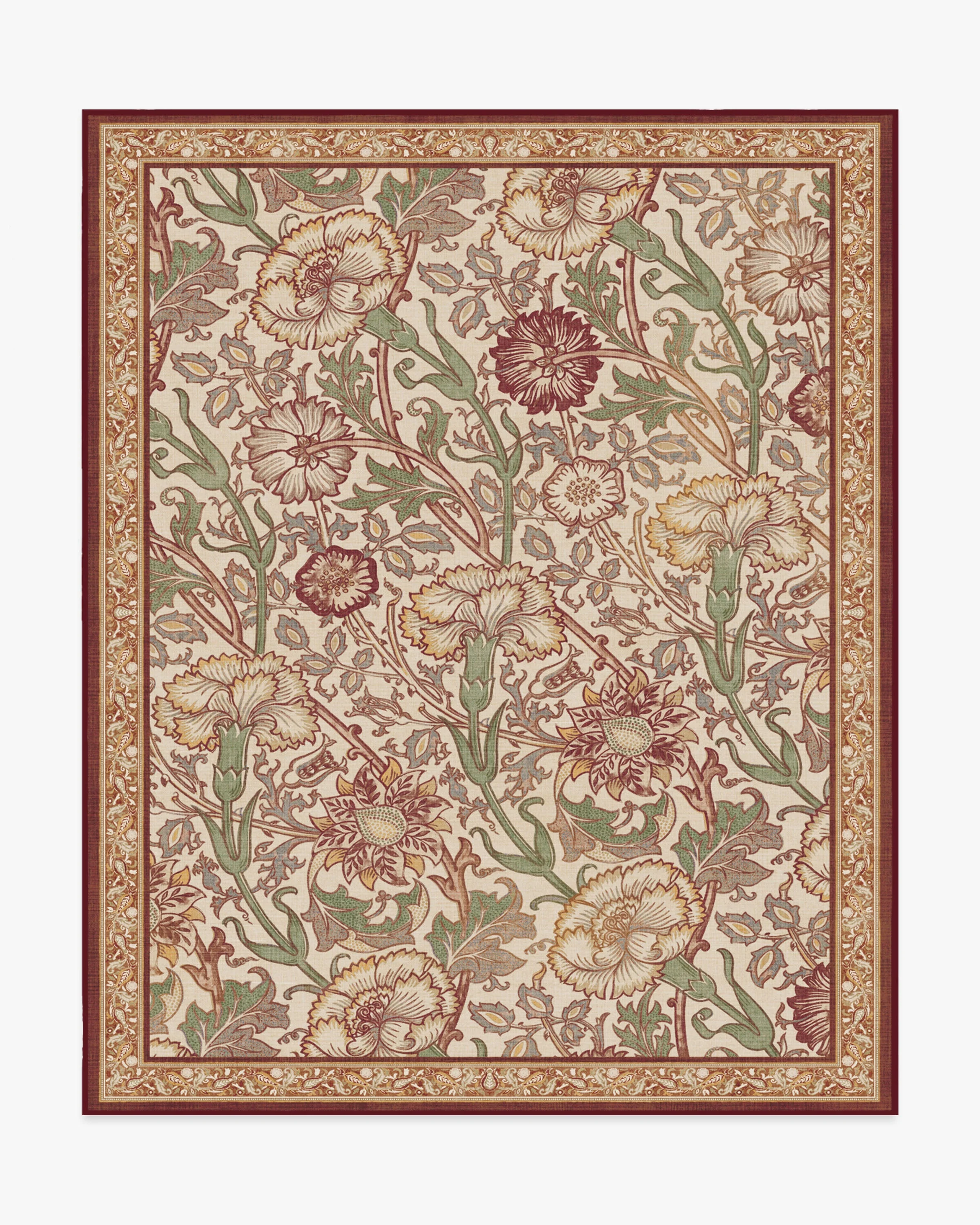 Pink & Rose Burgundy Flatwoven Rug by Morris & Co.