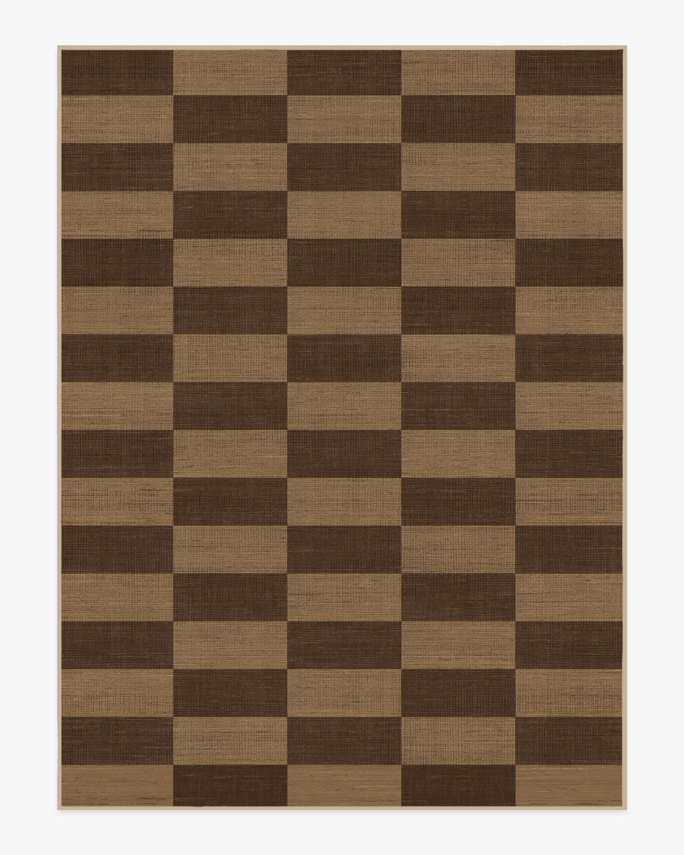 Yates Check Brown Re-Jute Rug by Architectural Digest
