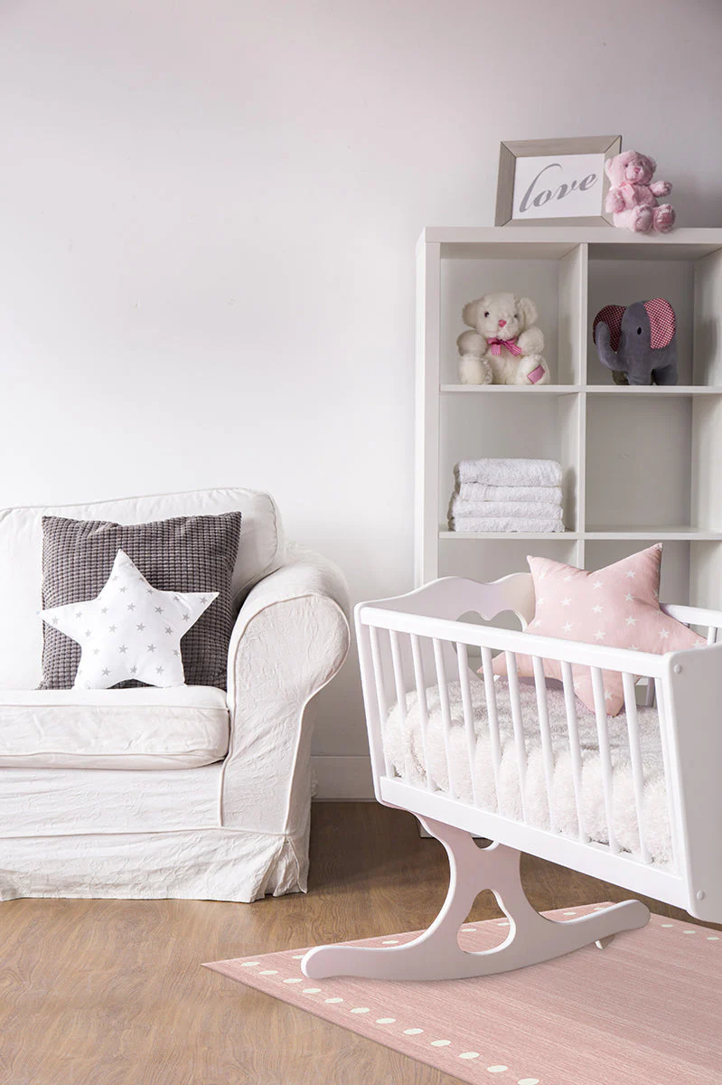 Dot Border Pink Rug