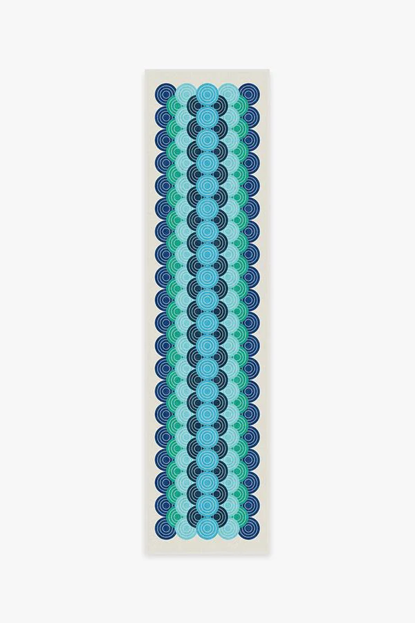 Biba Blue Green Flatwoven Rug by Jonathan Adler