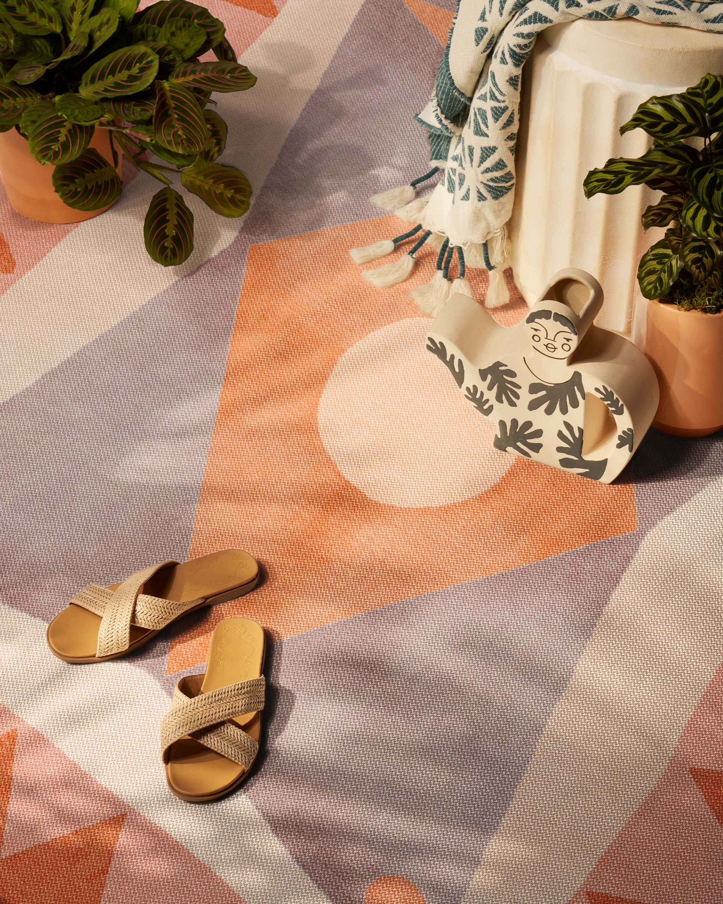 Hilma Papaya Outdoor Rug by Justina Blakeney