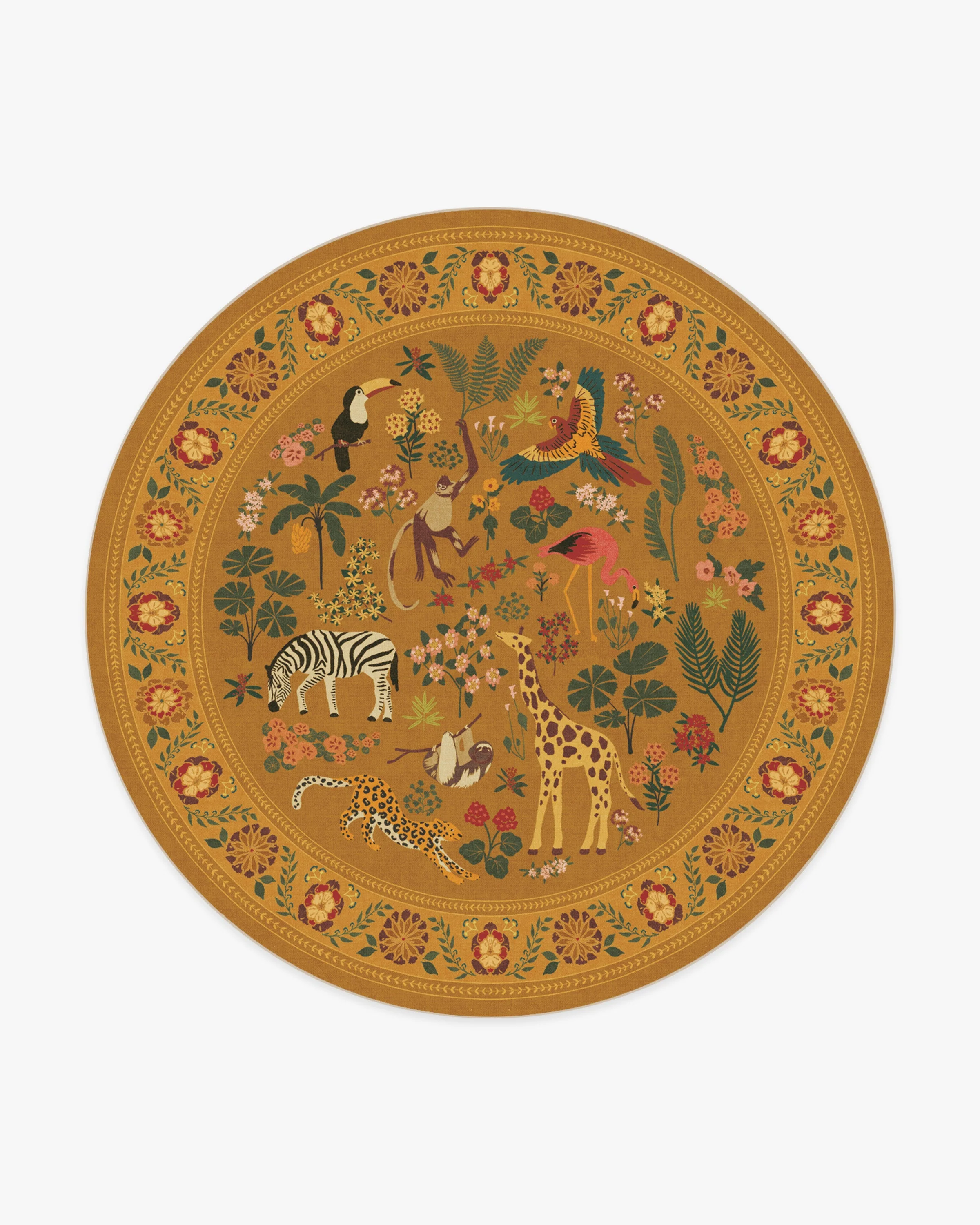 Jingle Jungle Ochre Flatwoven Rug by Iris Apfel