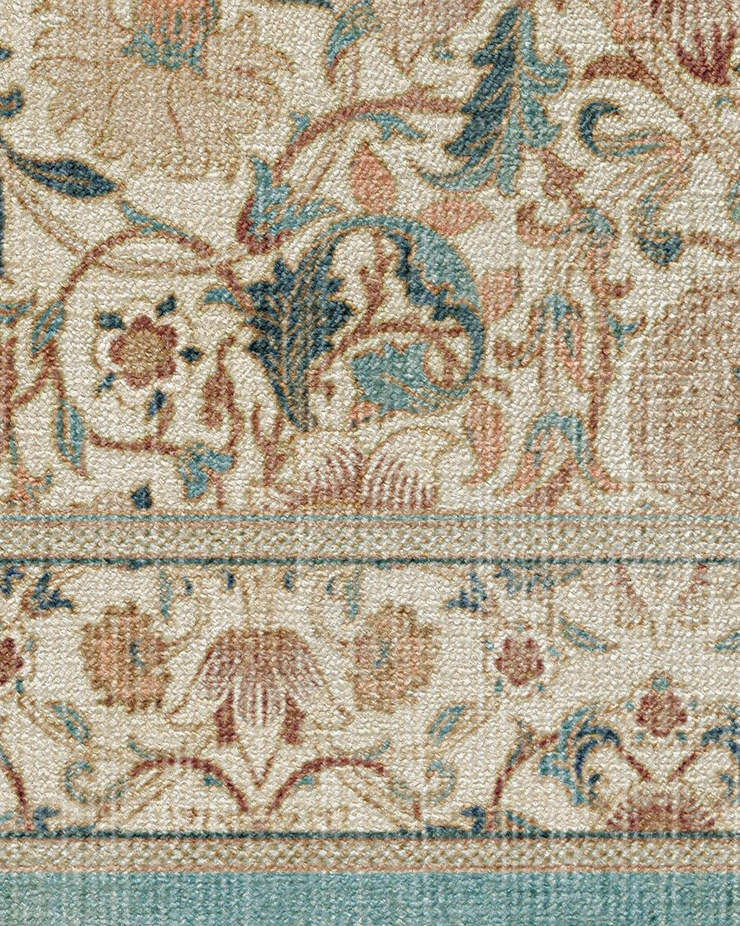 Lodden Soft Rose & Teal Rug by Morris & Co.