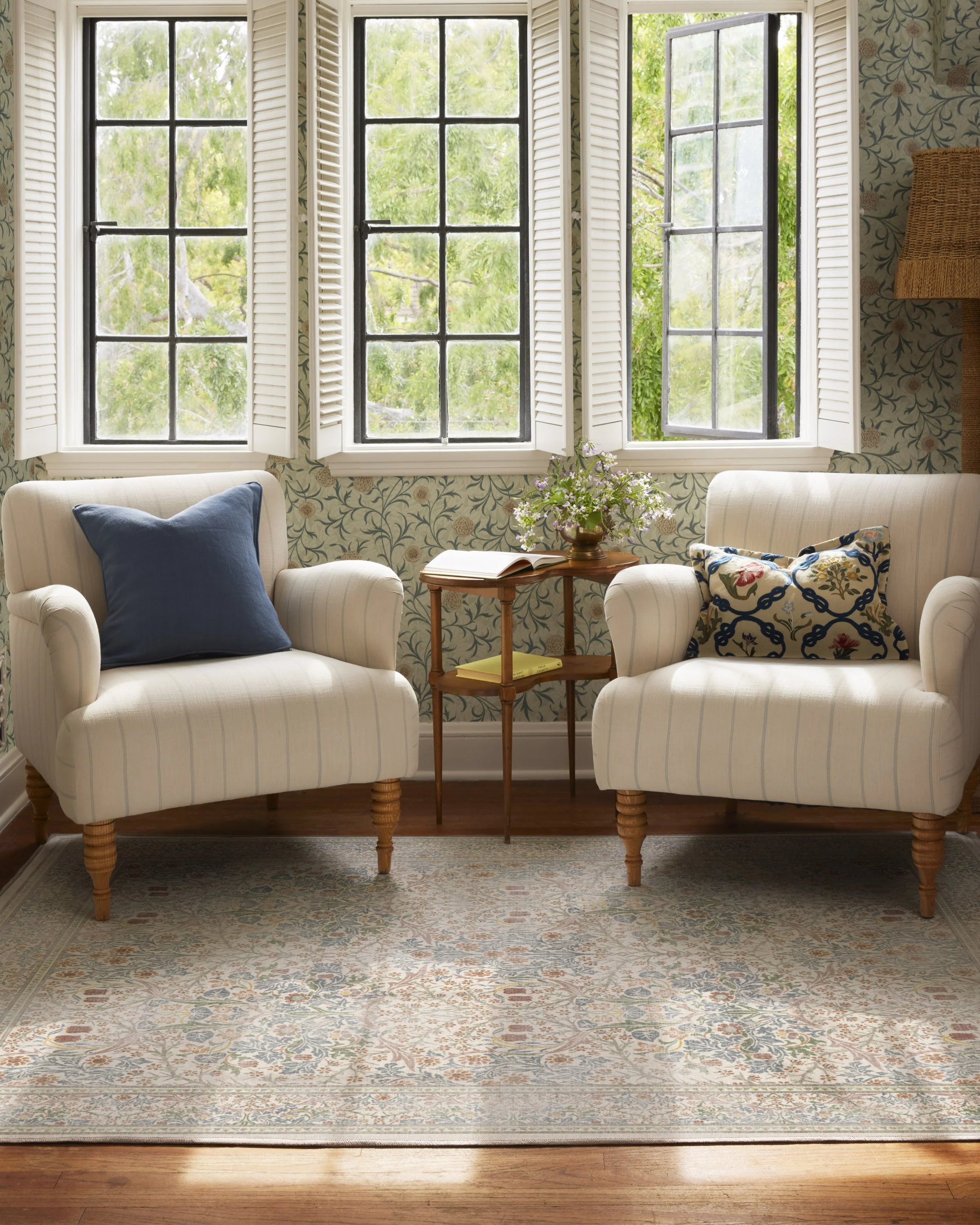 Blackthorn Ivory Flatwoven Rug by Morris & Co.