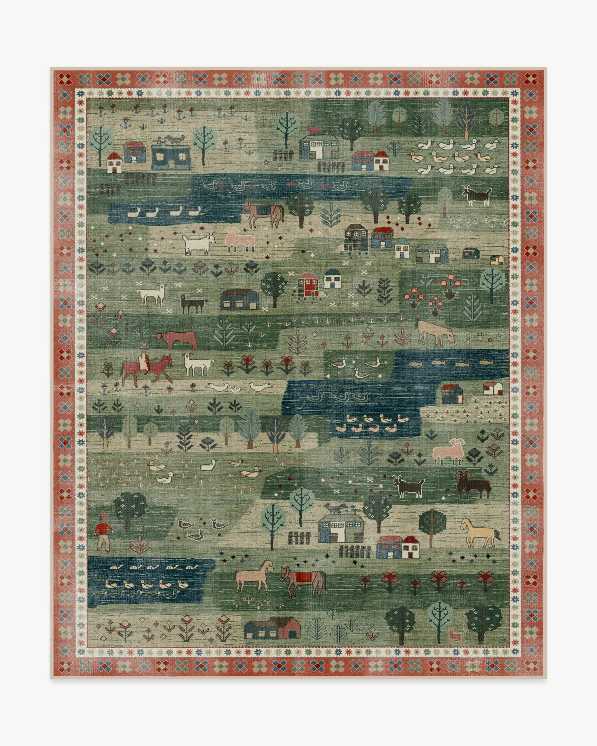 Alder Green Flatwoven Rug