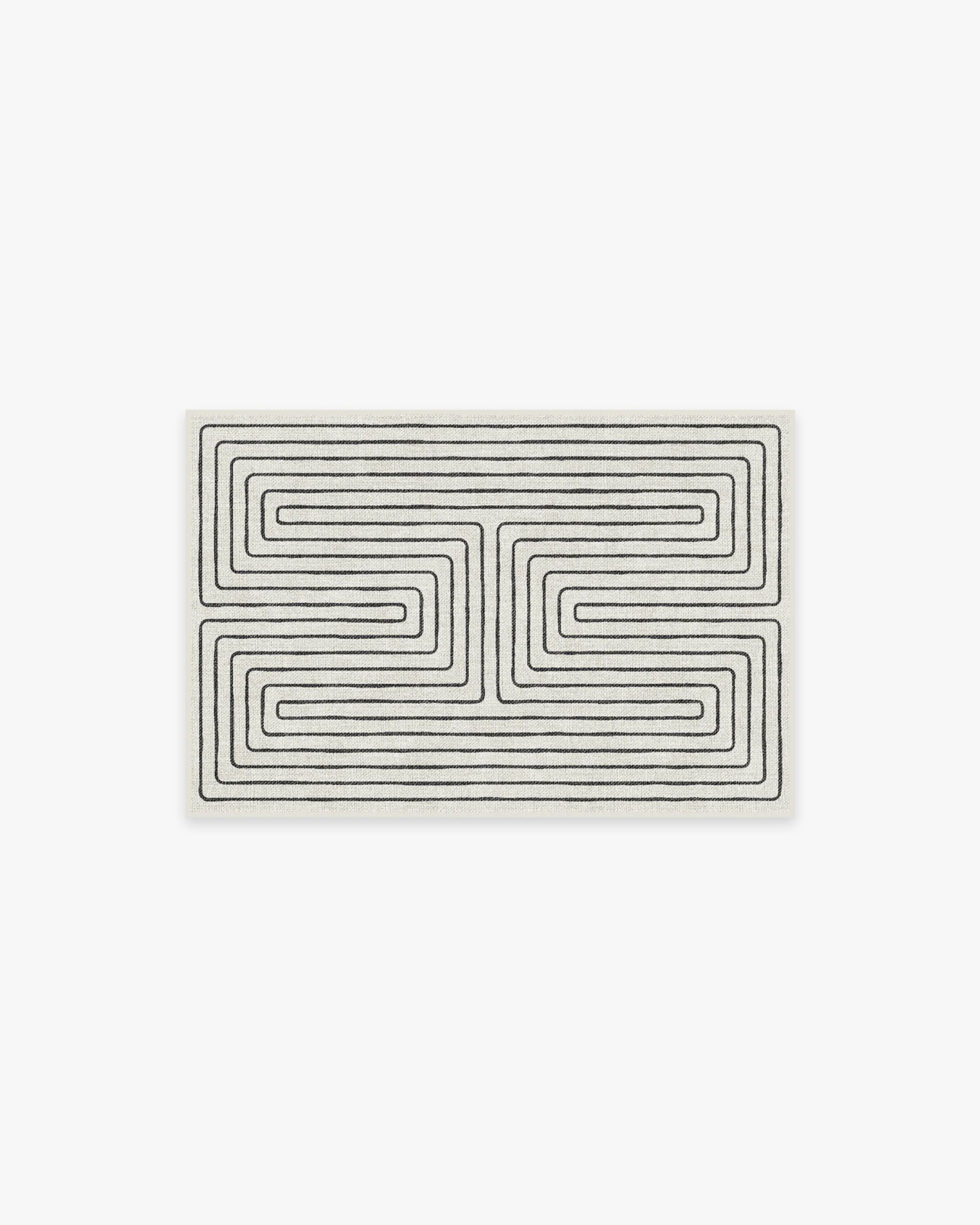 Labyrinth Black & Ivory Flatwoven Rug by Jonathan Adler