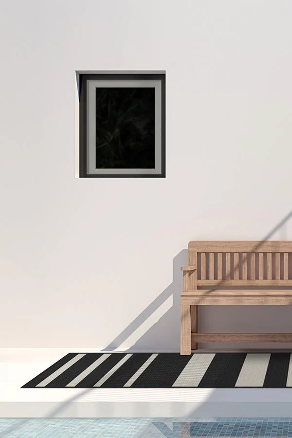 Sailmaker Stripe Black Outdoor Rug