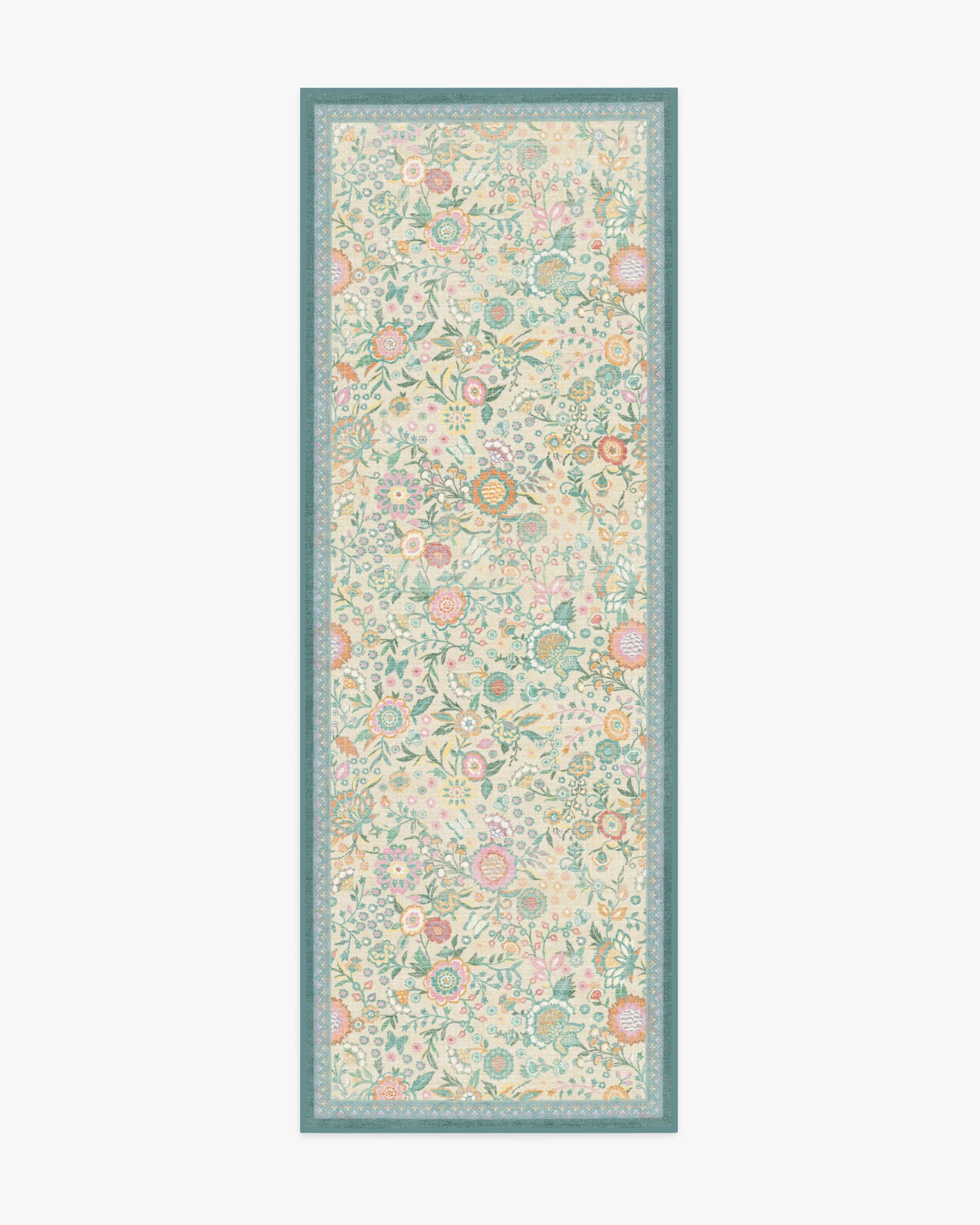 Royal Garden Ivory & Jade Flatwoven Rug by Bridgerton