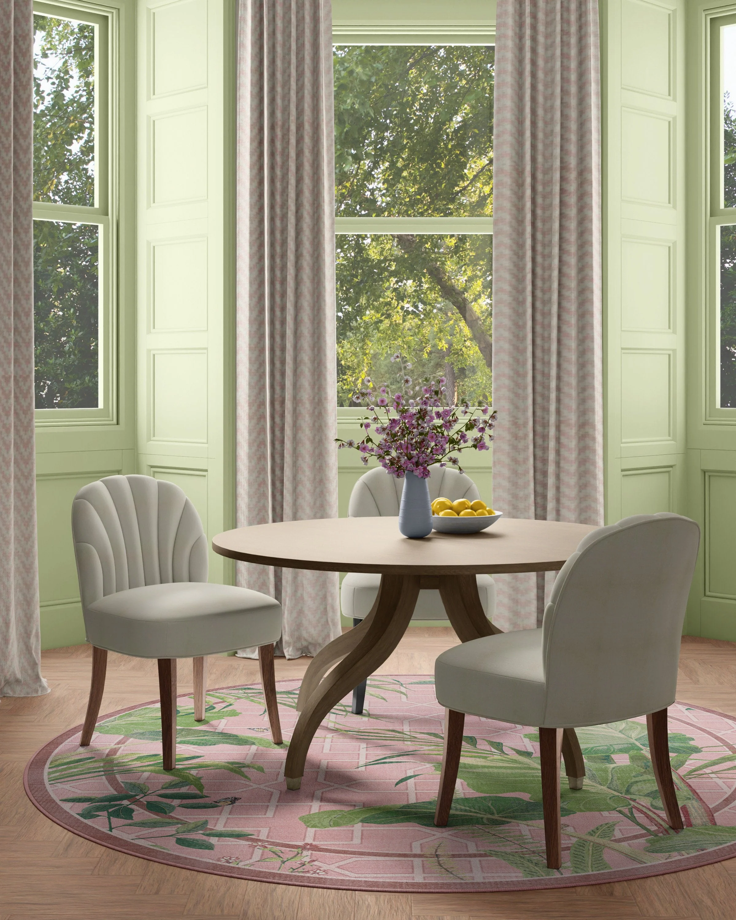Palm House Rose Rug by Sanderson