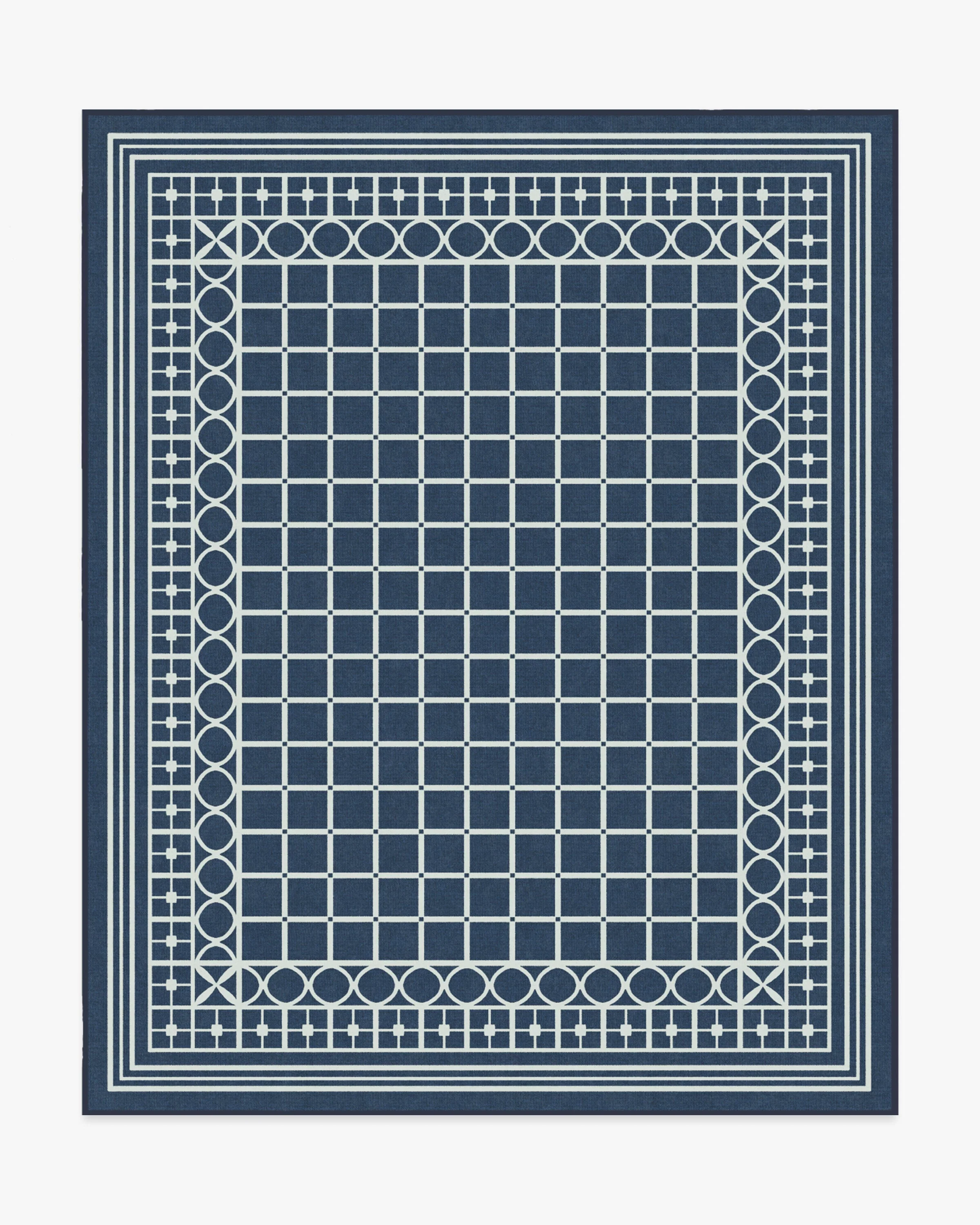 Palm Beach Navy Rug by Gray Malin