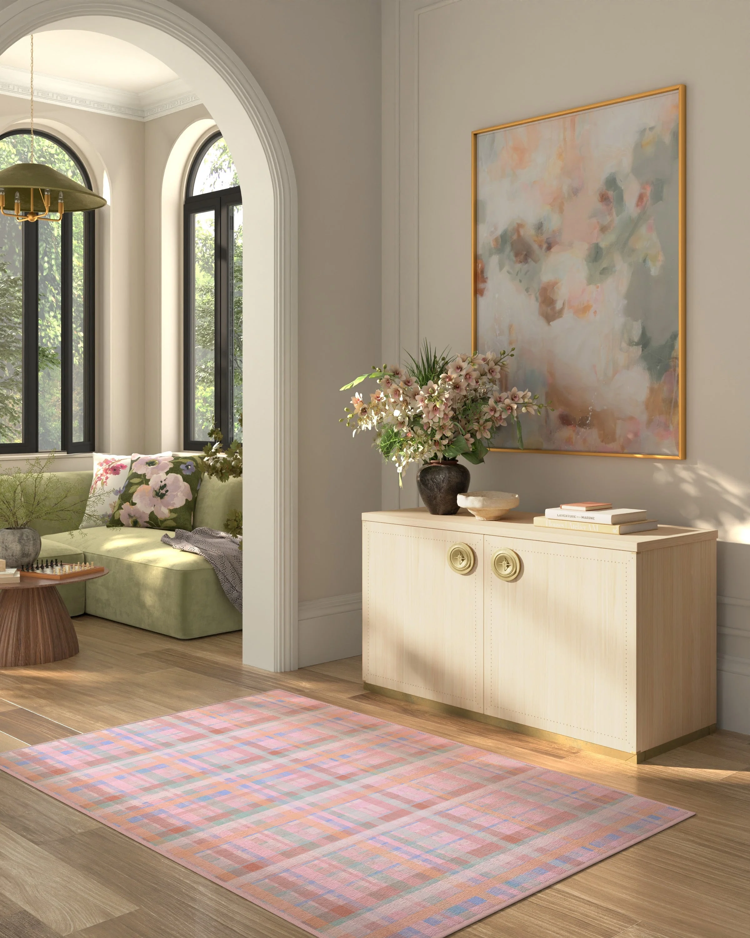 Cora Multicolor Pink Flatwoven Rug