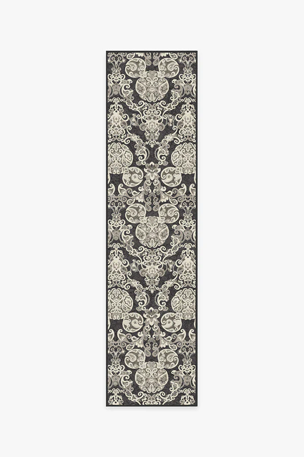 Mickey Damask Charcoal Rug