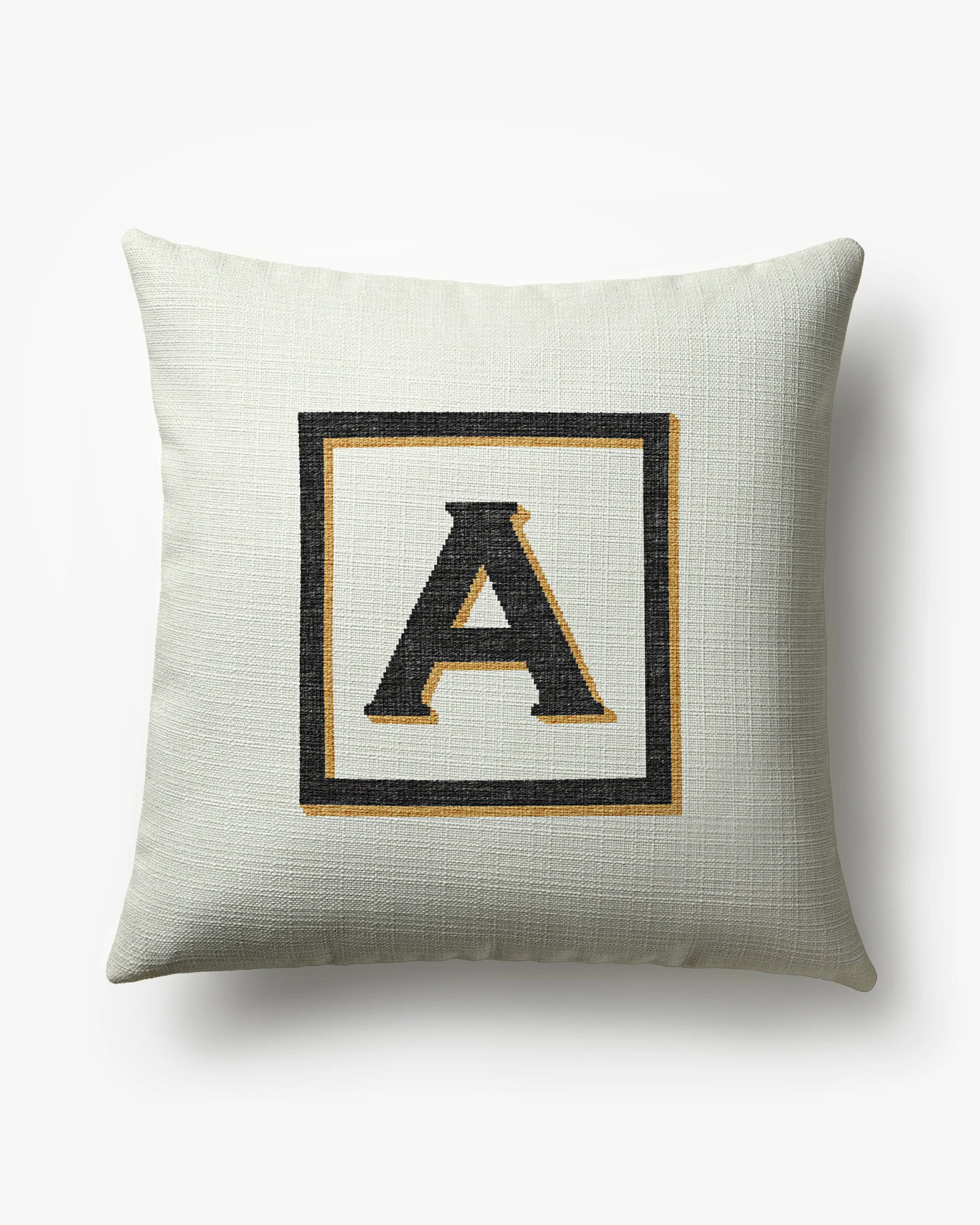 Classic Monogram Ivory Woven Throw Pillow, 20x20 by Jonathan Adler