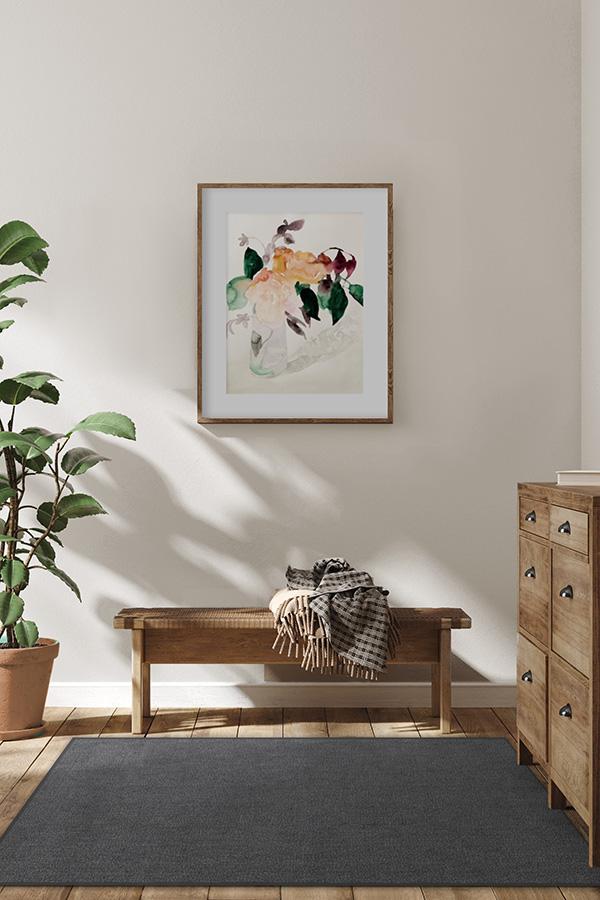 Heathered Solid Charcoal Flatwoven Rug