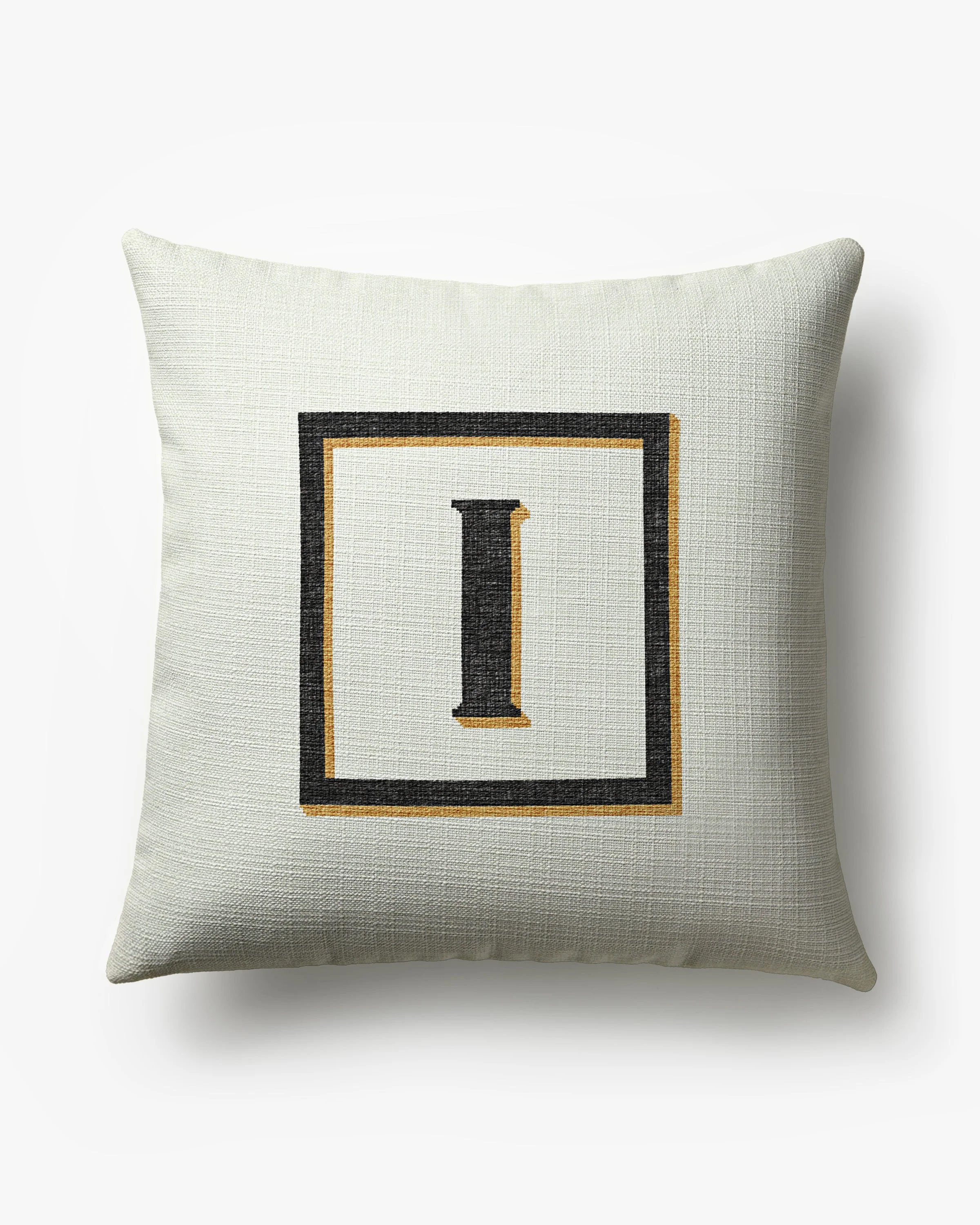 Classic Monogram Ivory Woven Throw Pillow, 20x20 by Jonathan Adler
