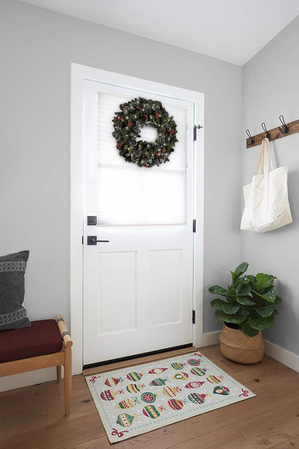 Festive Garland Holiday Shortbread Flatwoven Rug