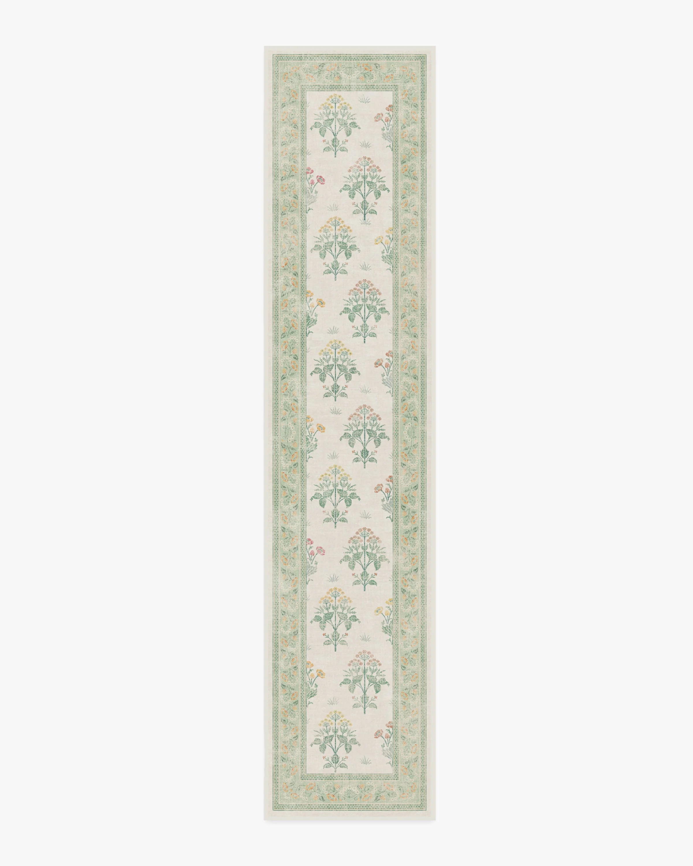 Meadow Sweet Ivory & Green Flatwoven Rug by Morris & Co.