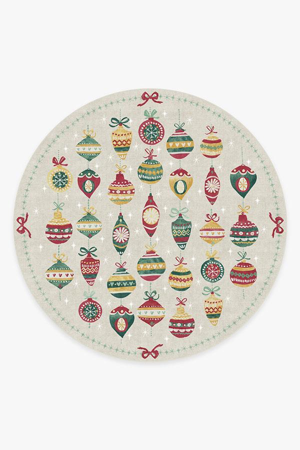 Festive Garland Holiday Shortbread Flatwoven Rug