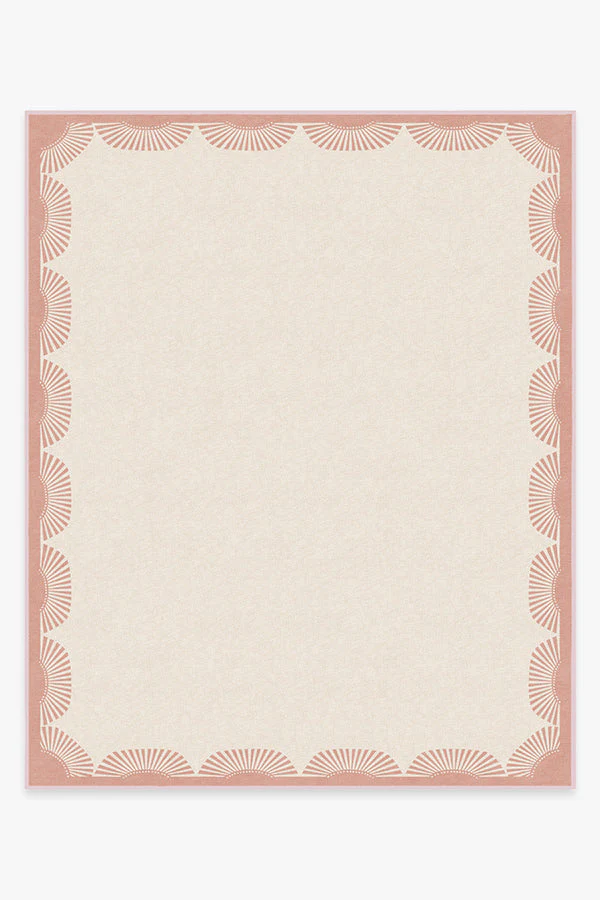Fringe Pink & Ivory Flatwoven Rug by Gray Malin
