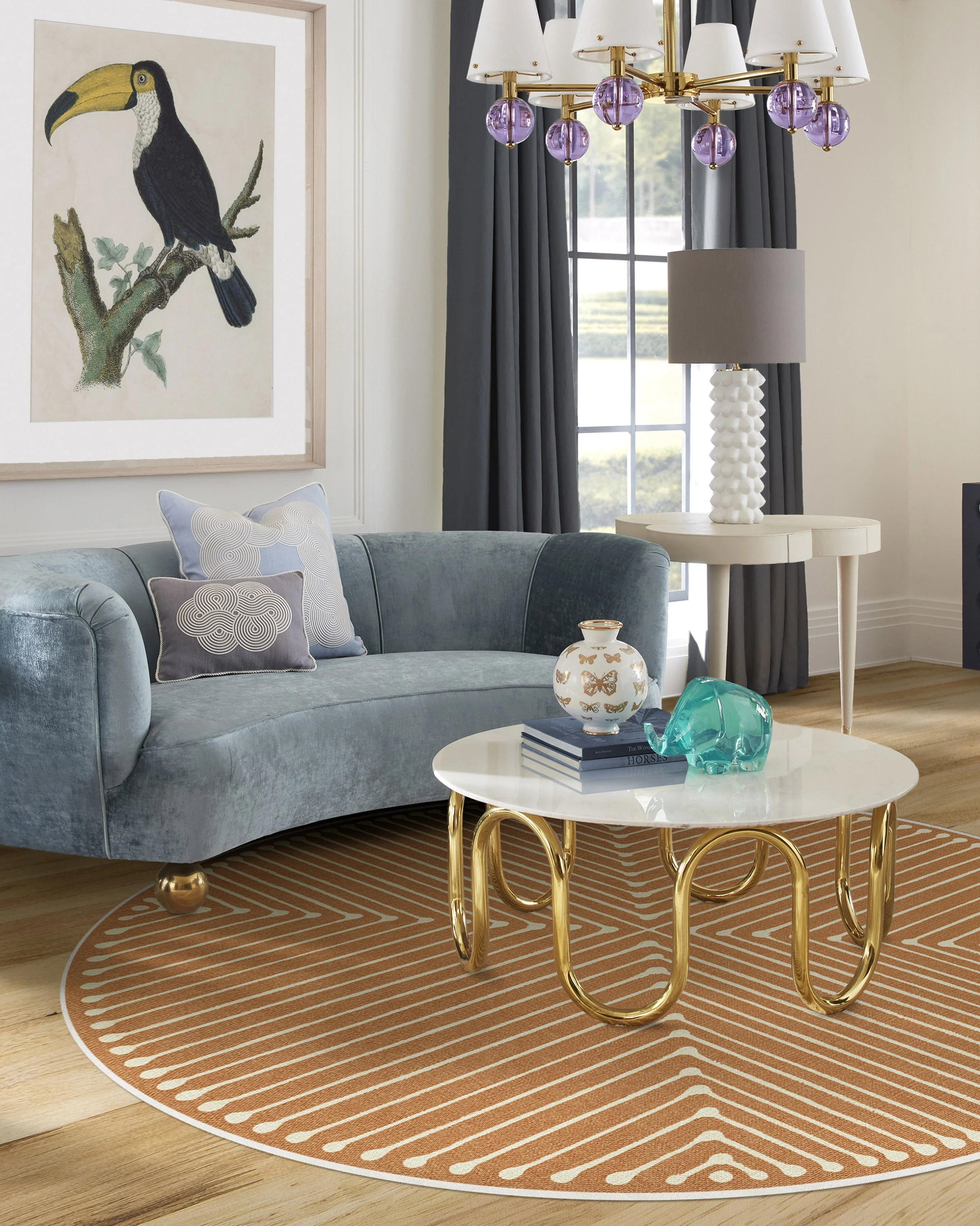 Inkdrop Copper Rug by Jonathan Adler