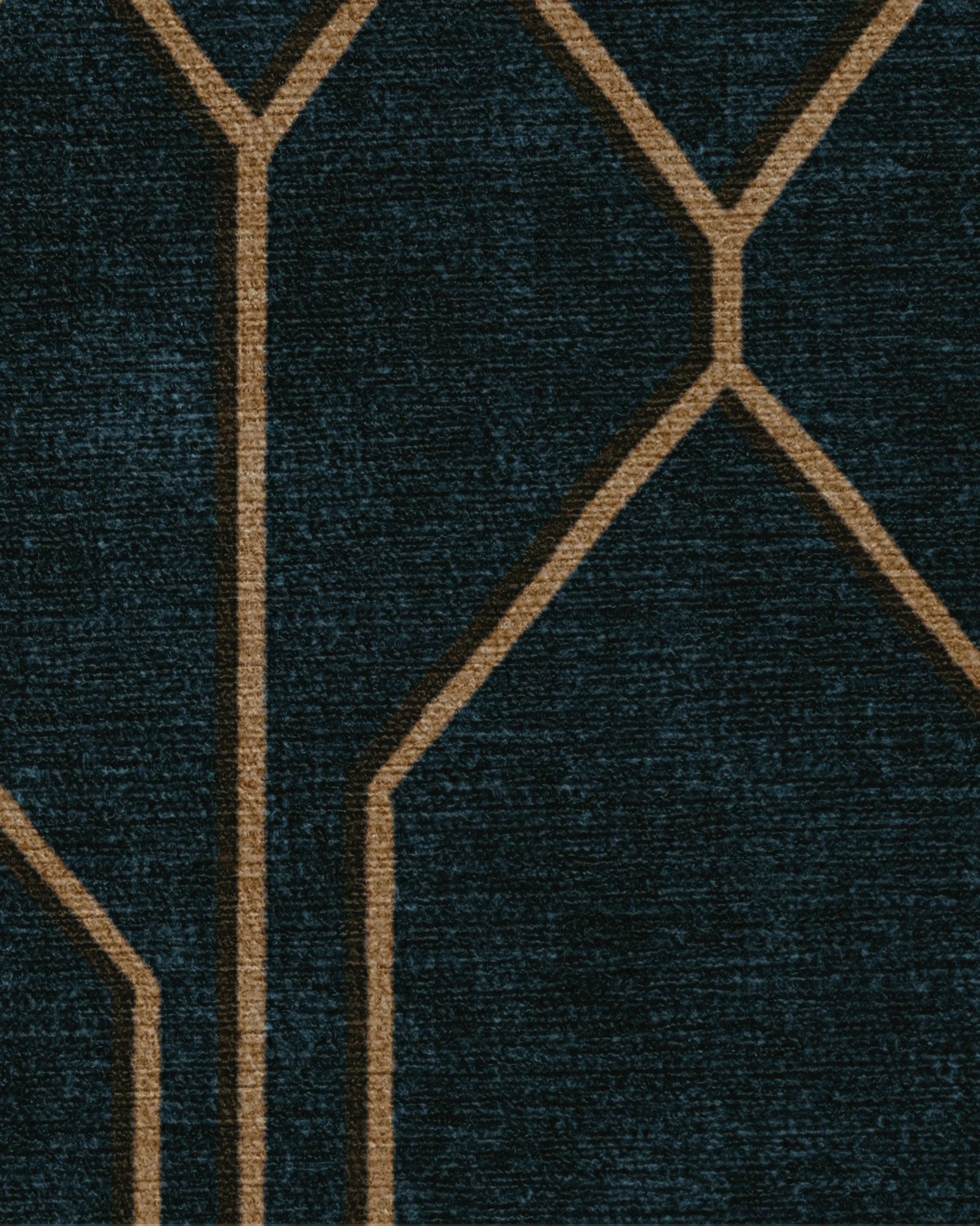 Bryant Marine Blue & Gold Flatwoven Rug by The Hiltons