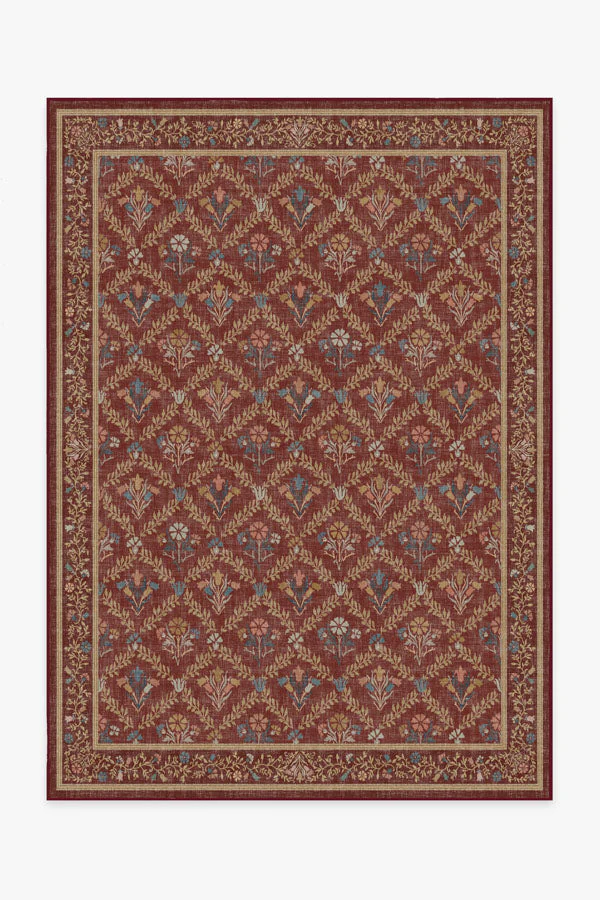 Bellflowers Amber Red Rug by Morris & Co.