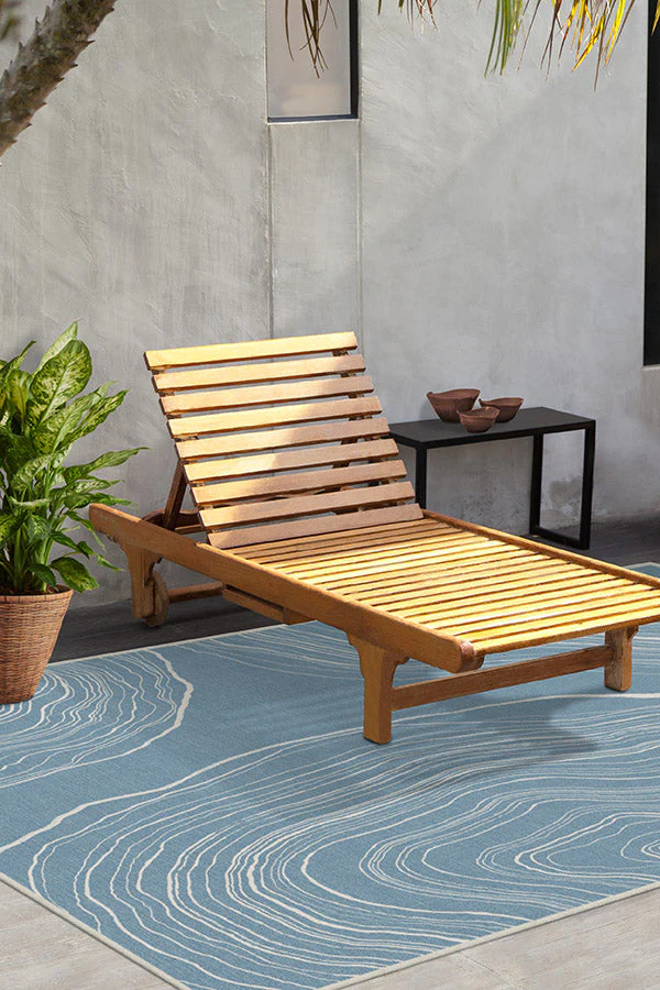 Kalder Slate Blue Outdoor Rug