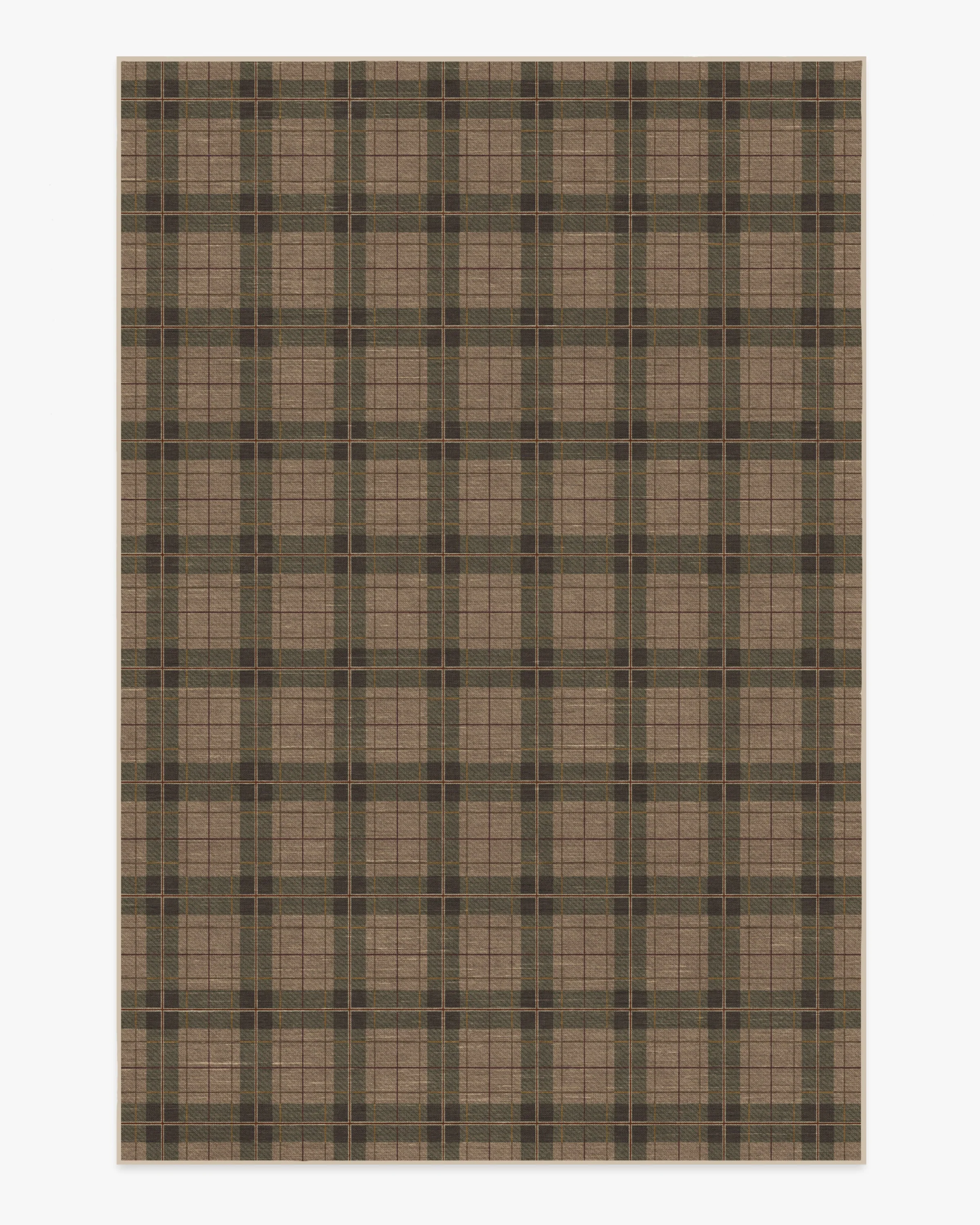 Alfie Plaid Natural & Green Flatwoven Rug