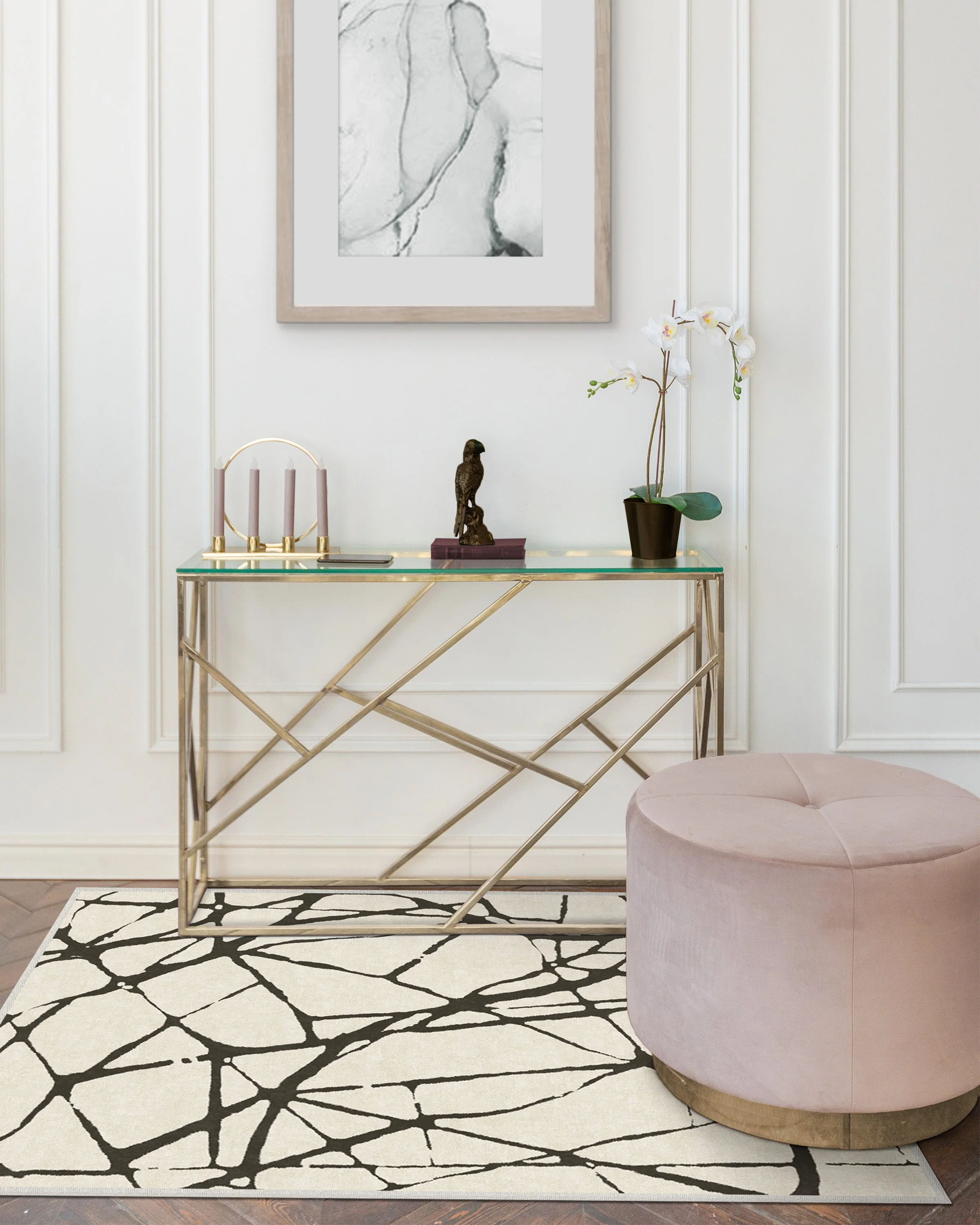 Marion Black & Ivory Rug by Nina Takesh
