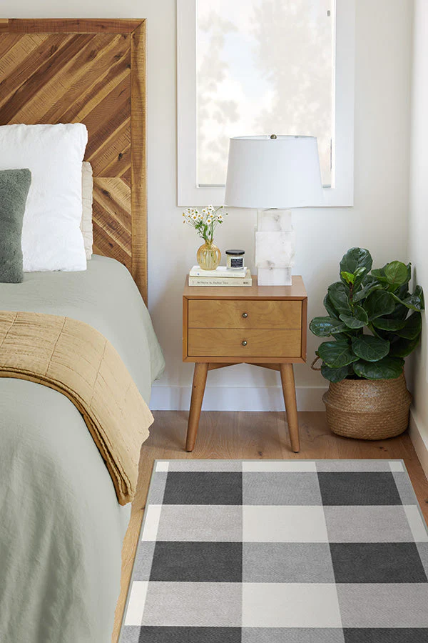 Buffalo Plaid Black & White Rug