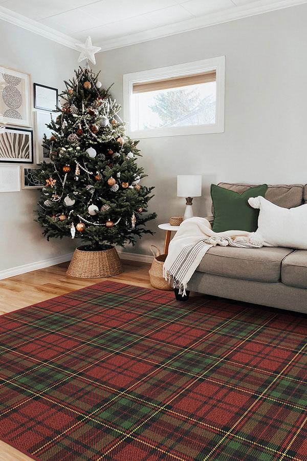 Dress Stewart Tartan Red Flatwoven Rug
