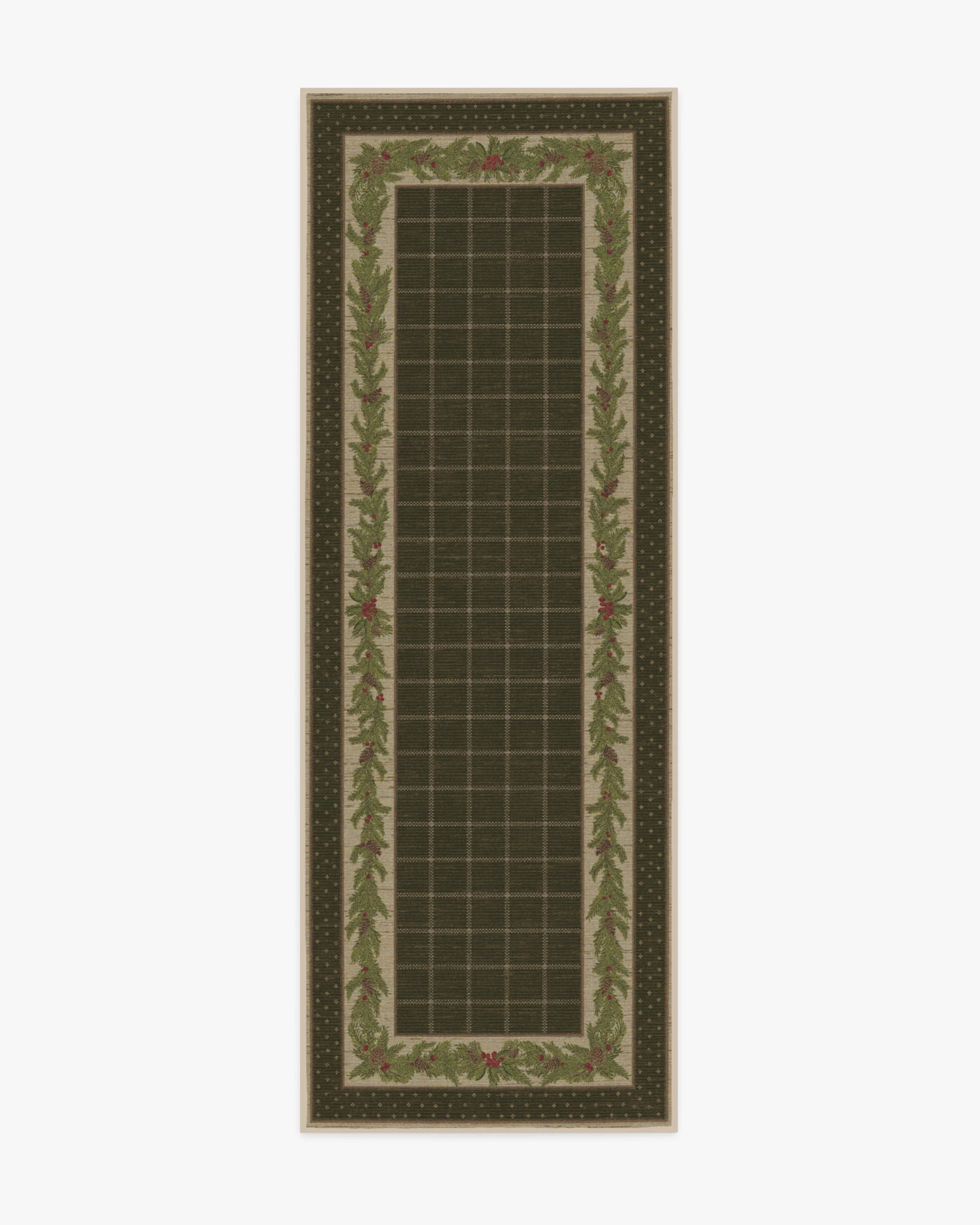 Pine Border Dark Olive Rug