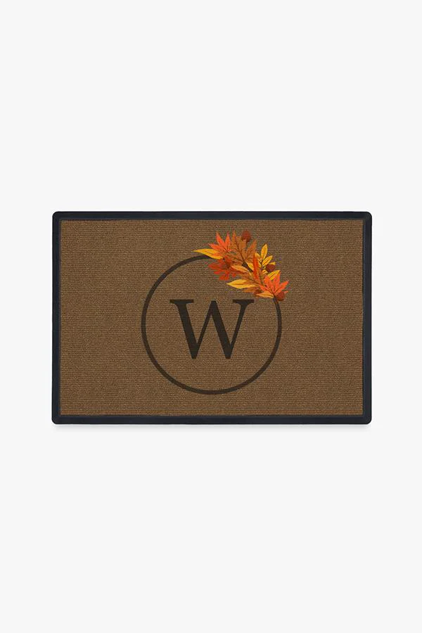Harvest Leaves Monogram Doormat