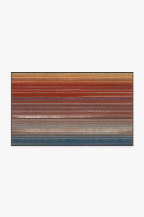 Linear Striped Multicolor Rug