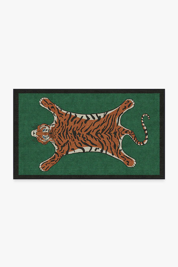 Tiger Emerald Flatwoven Rug by Jonathan Adler