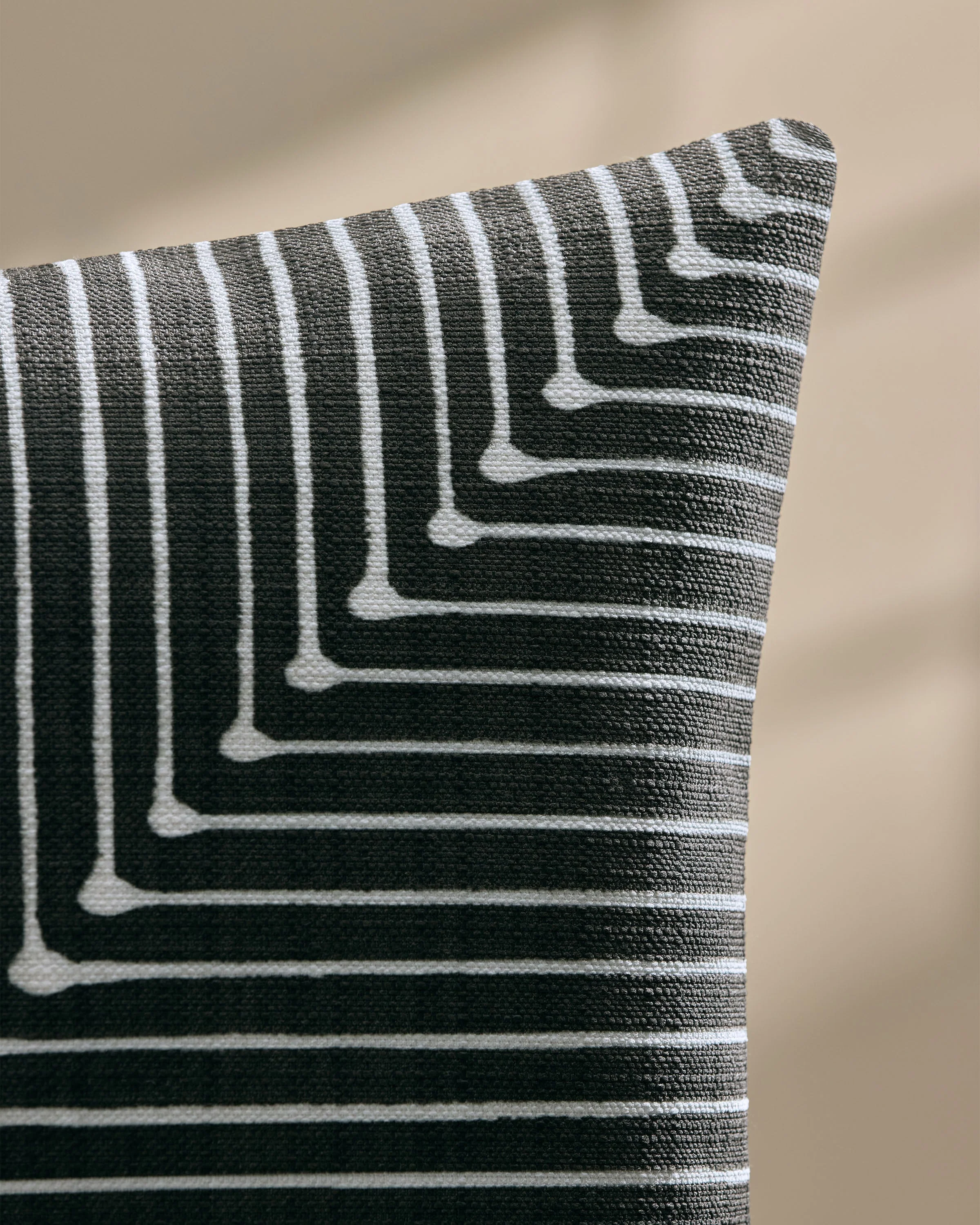 Inkdrop Charcoal Woven Throw Pillow by Jonathan Adler