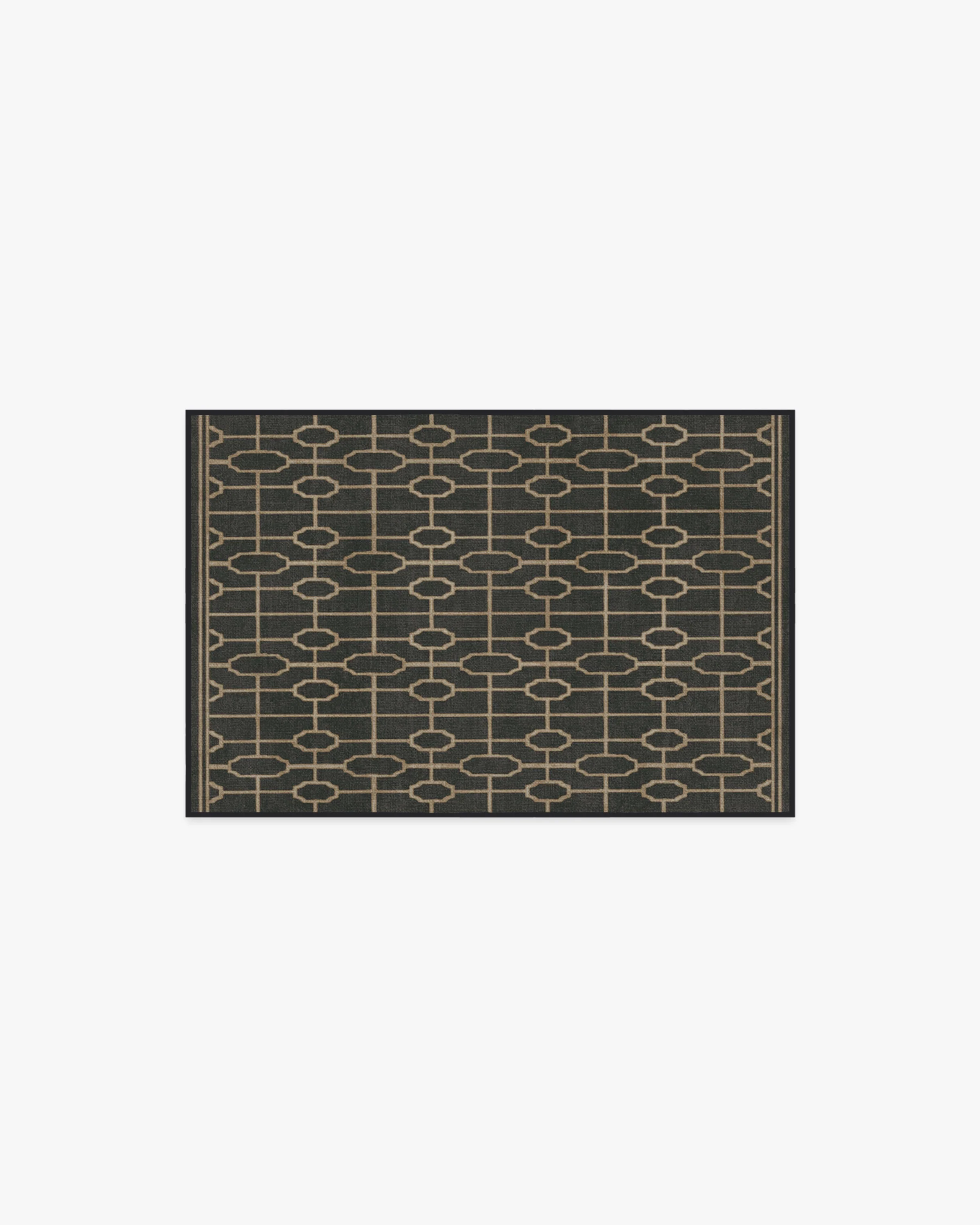 Diana Trellis Black & Gold Flatwoven Rug by The Hiltons