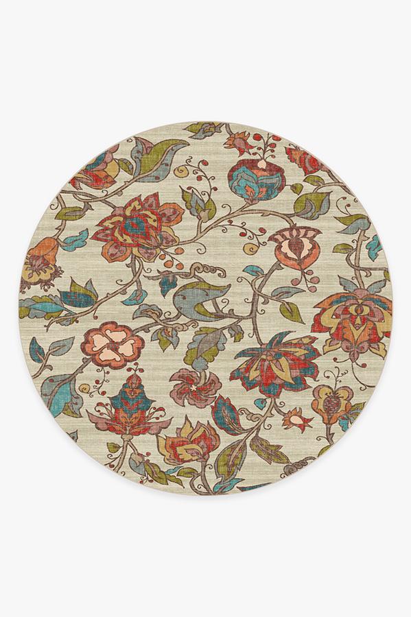 Frida Floral Natural Flatwoven Rug