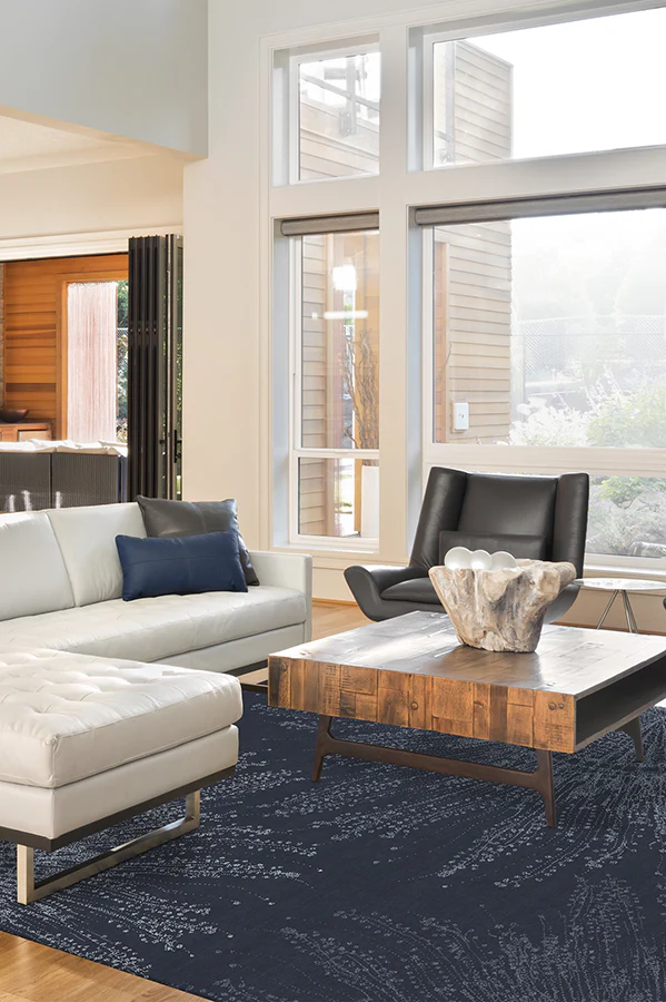 Jellyfish Bloom Navy Flatwoven Rug